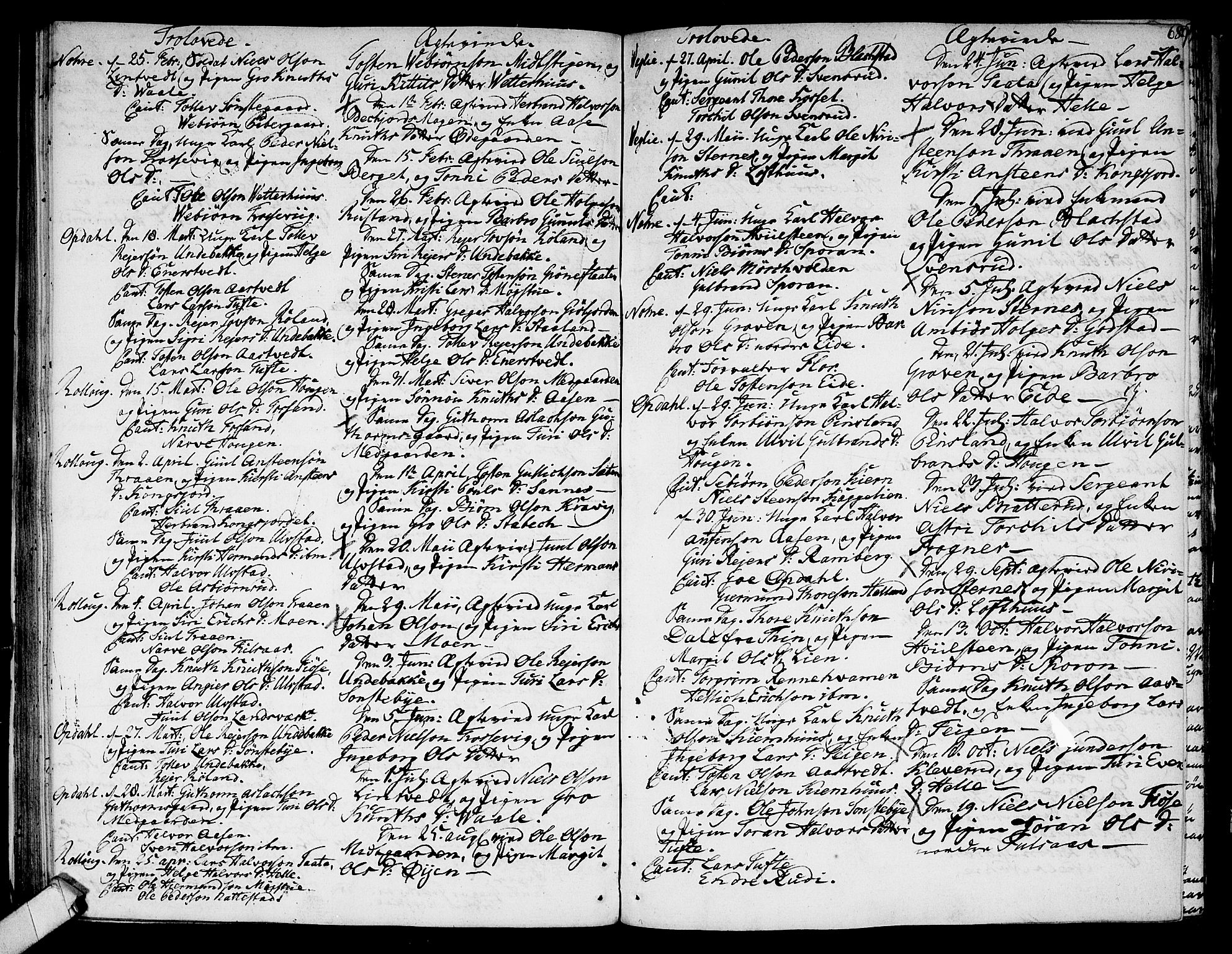 Rollag kirkebøker, AV/SAKO-A-240/F/Fa/L0004: Parish register (official) no. I 4, 1778-1792, p. 68