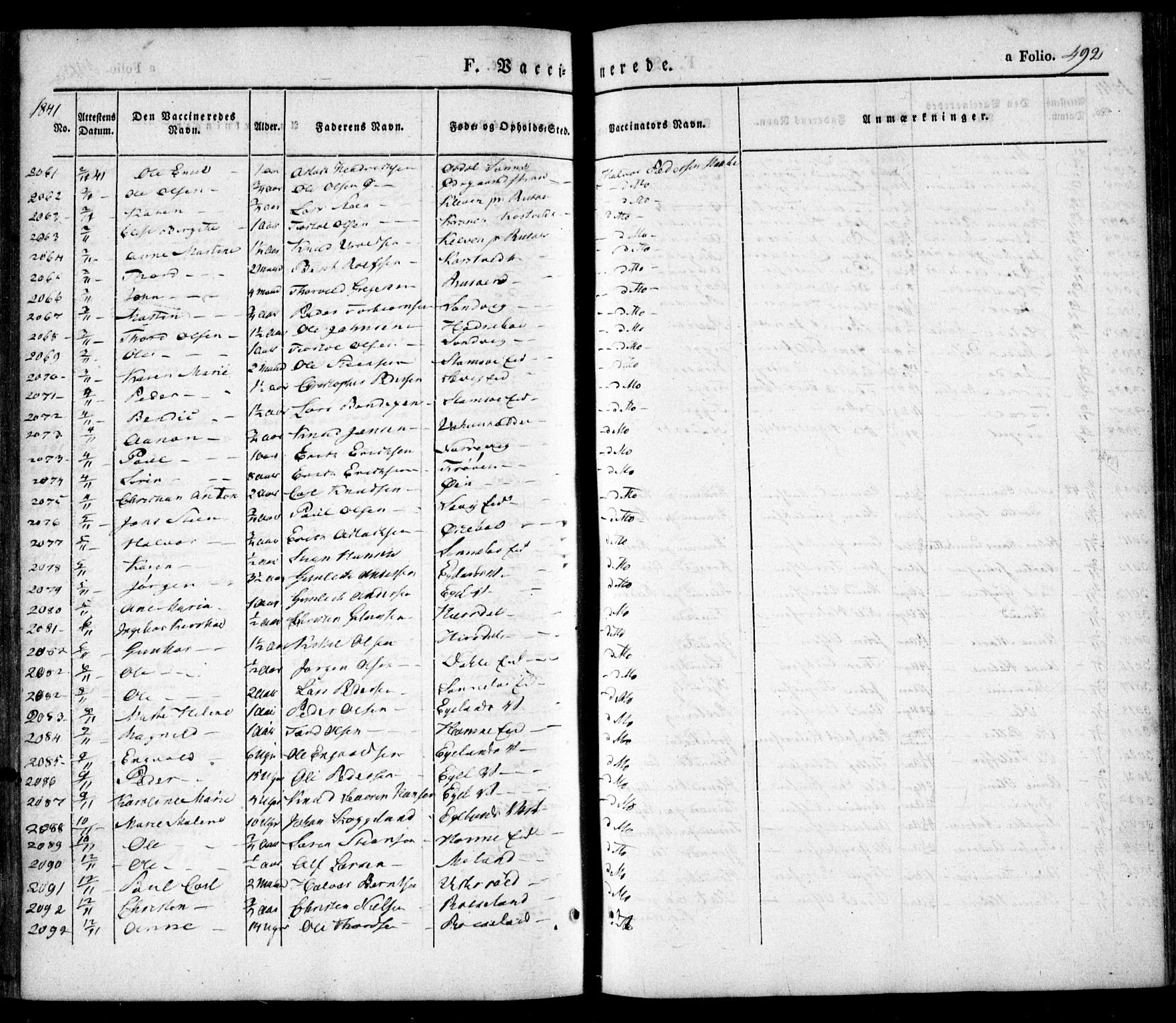 Søndeled sokneprestkontor, SAK/1111-0038/F/Fa/L0002: Parish register (official) no. A 2, 1839-1860, p. 492