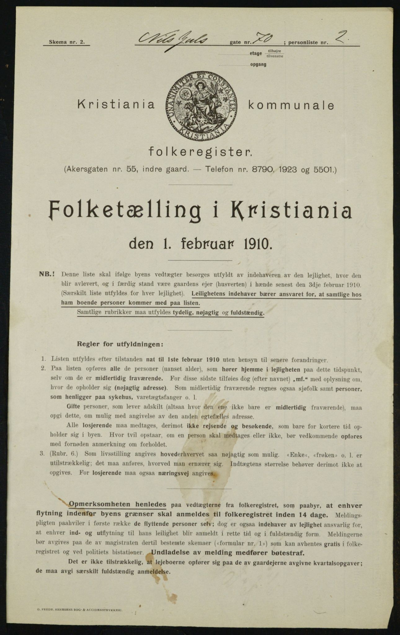 OBA, Municipal Census 1910 for Kristiania, 1910, p. 68544