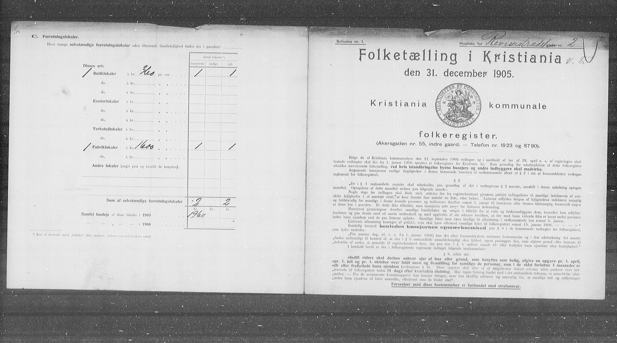 OBA, Municipal Census 1905 for Kristiania, 1905, p. 43446