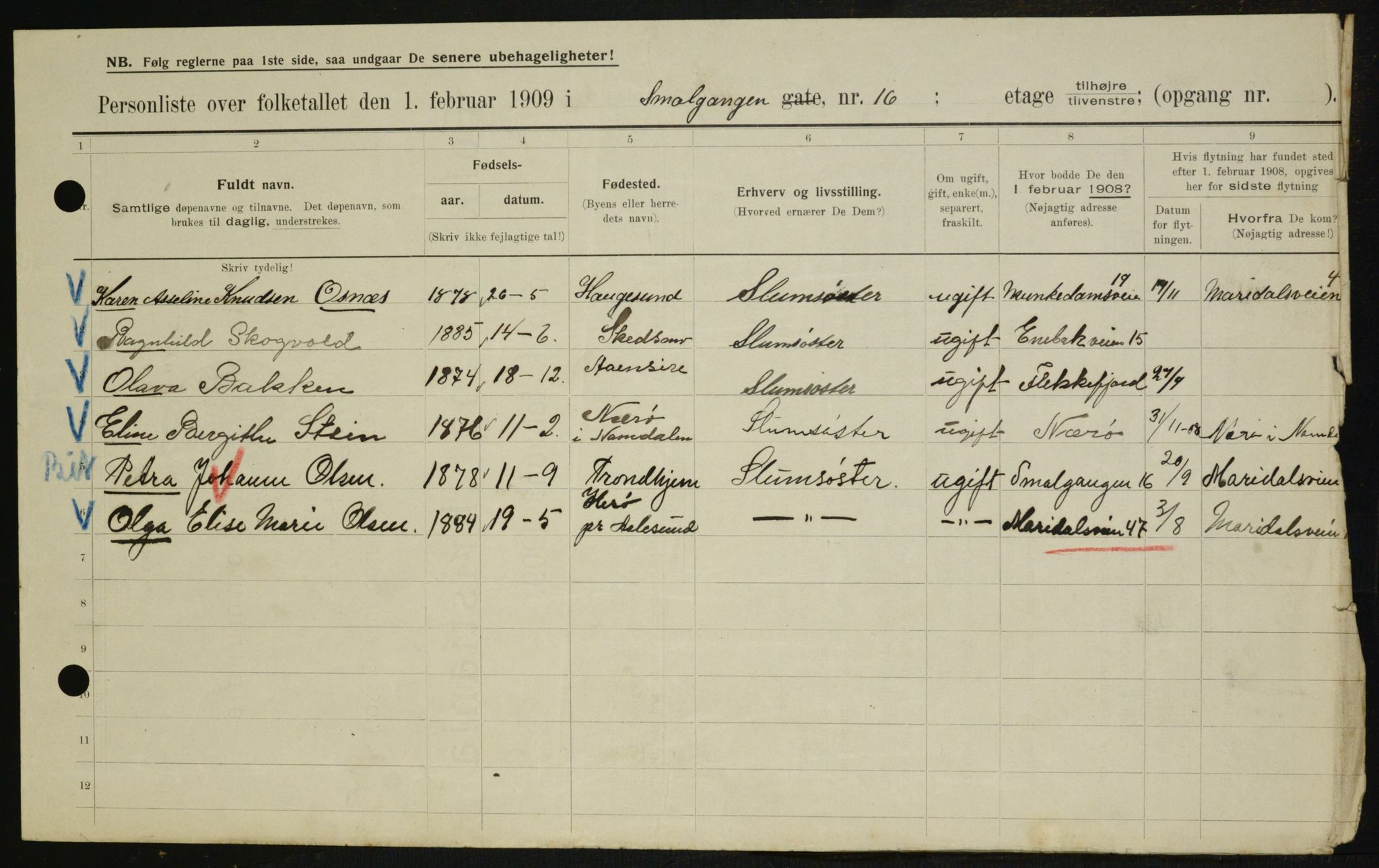 OBA, Municipal Census 1909 for Kristiania, 1909, p. 88045