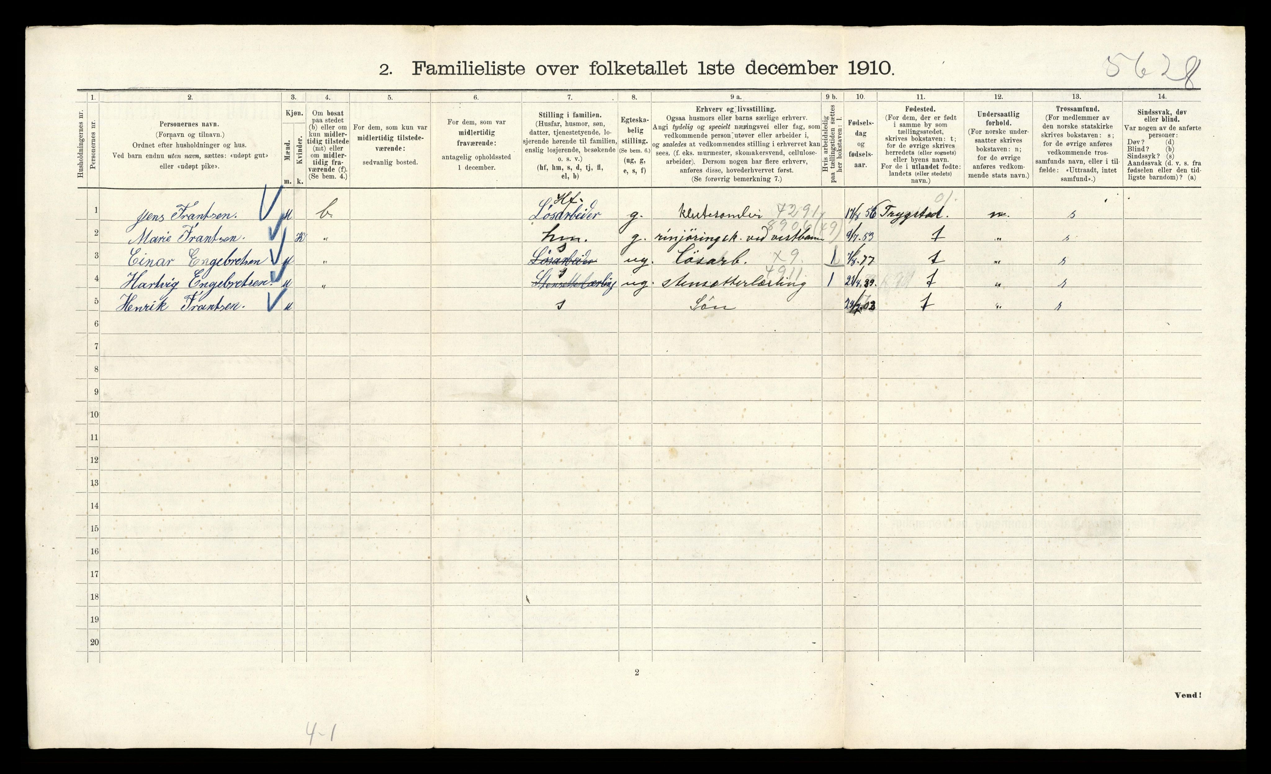 RA, 1910 census for Kristiania, 1910, p. 63474