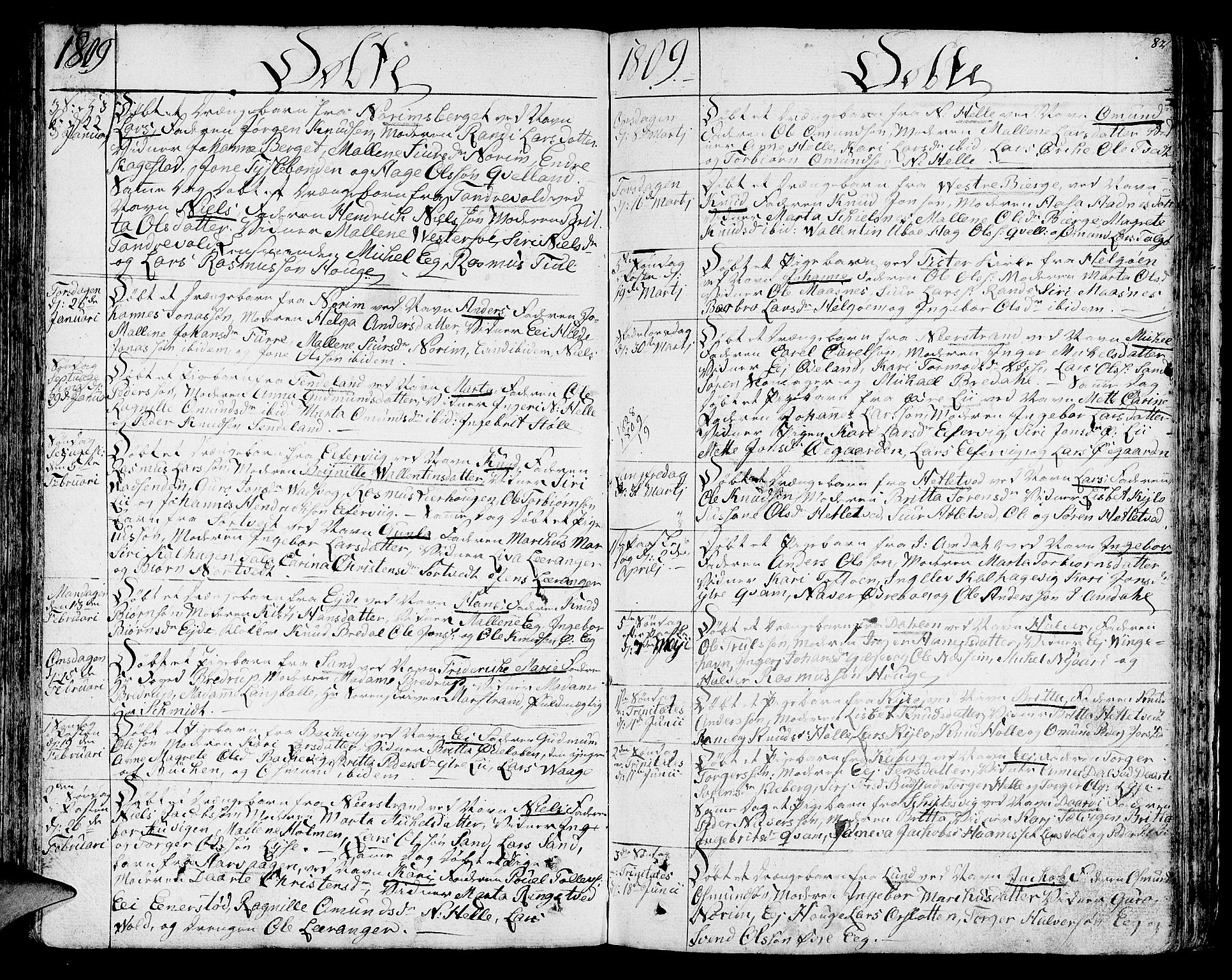 Nedstrand sokneprestkontor, SAST/A-101841/01/IV: Parish register (official) no. A 5, 1795-1816, p. 82