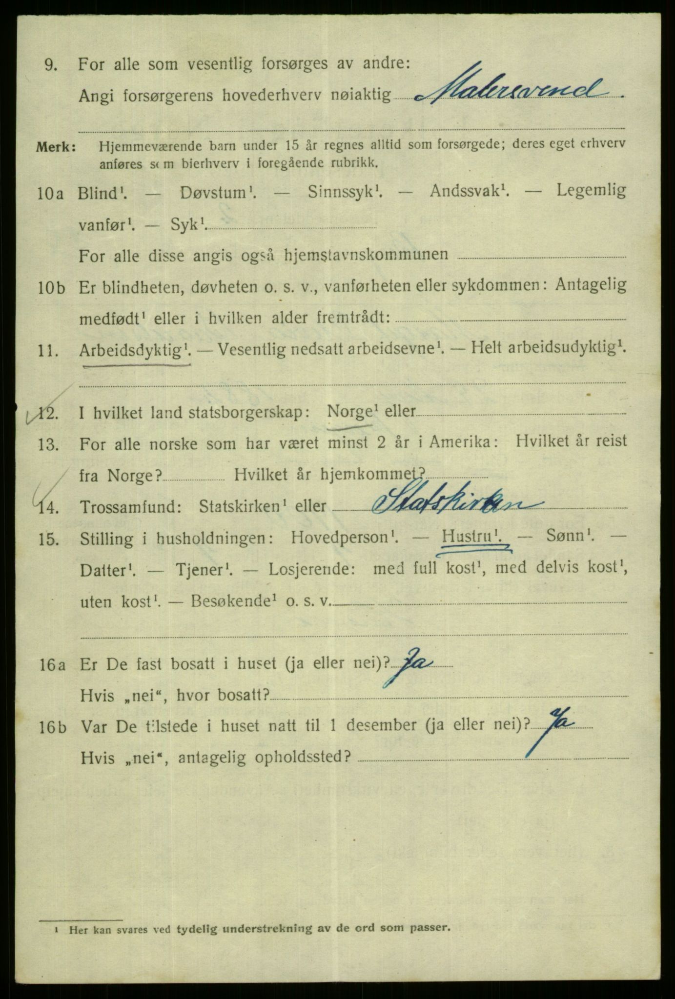 SAB, 1920 census for Bergen, 1920, p. 172081