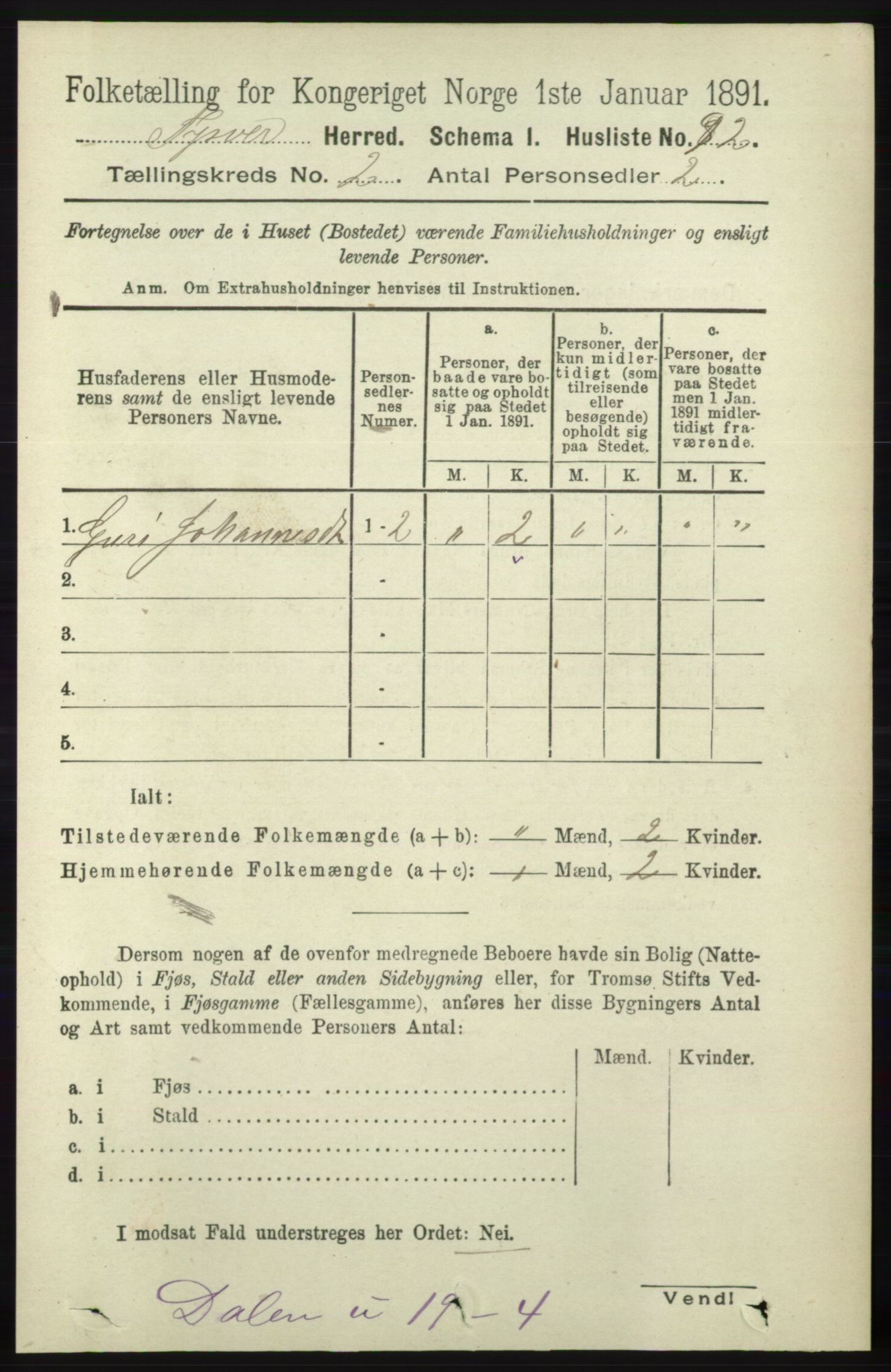 RA, 1891 census for 1146 Tysvær, 1891, p. 693