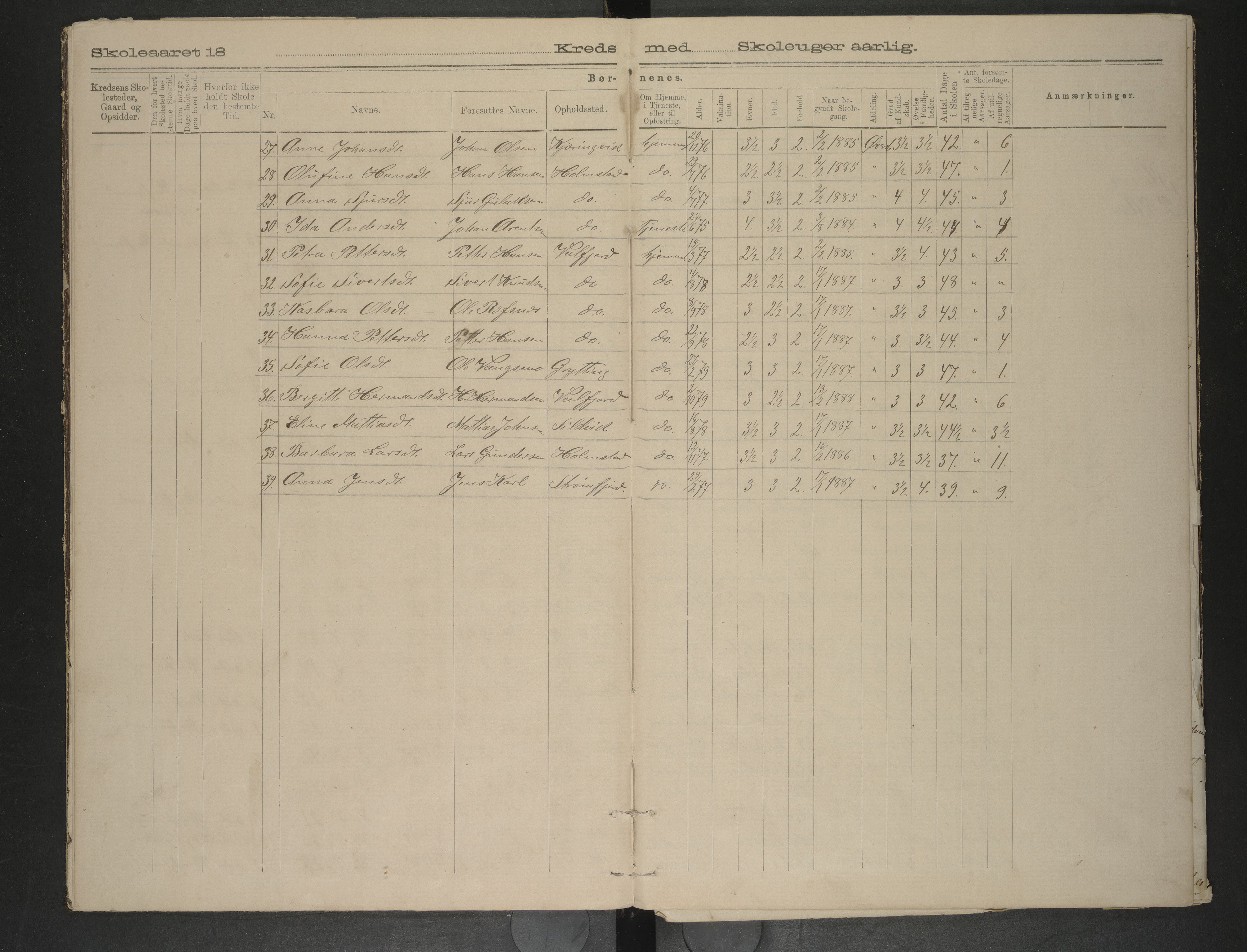 Hadsel kommune. Sildpollen og Breivik skolekrets, AIN/K-18660.510.46/F/L0001: Skoleprotokoll Sildpollen og Breivik skolekrets, 1891-1895