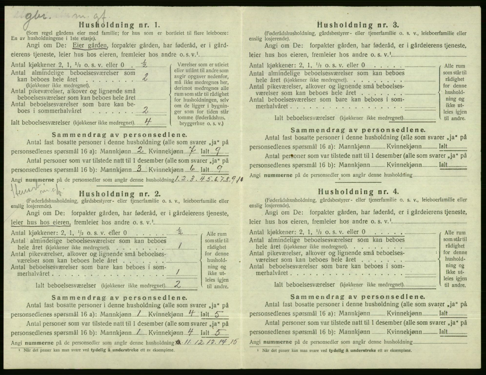 SAB, 1920 census for Evanger, 1920, p. 84