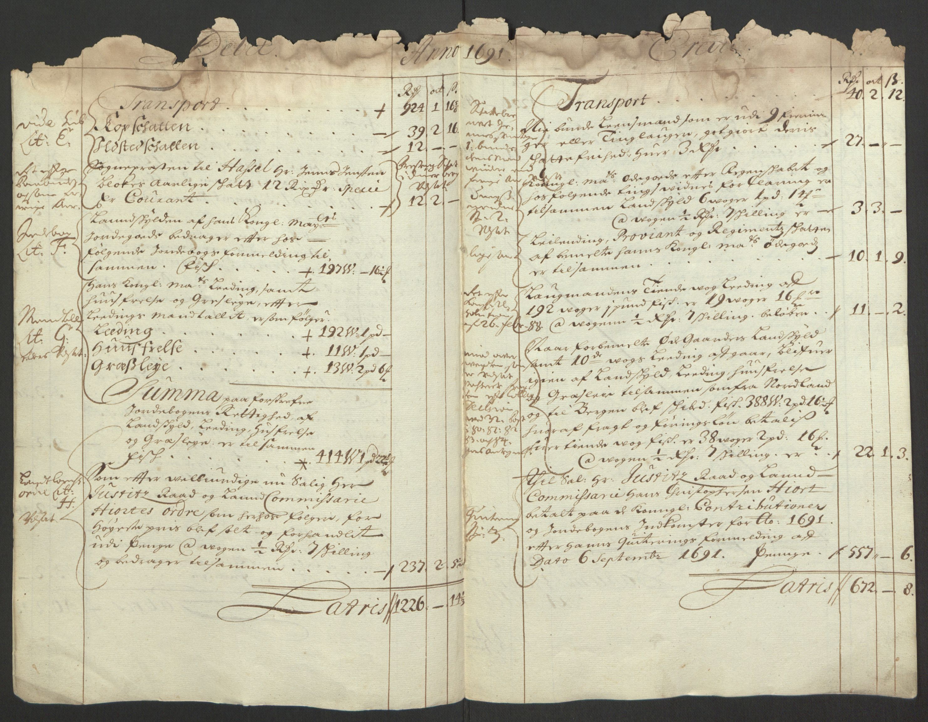 Rentekammeret inntil 1814, Reviderte regnskaper, Fogderegnskap, AV/RA-EA-4092/R67/L4676: Fogderegnskap Vesterålen, Andenes og Lofoten, 1691-1693, p. 6