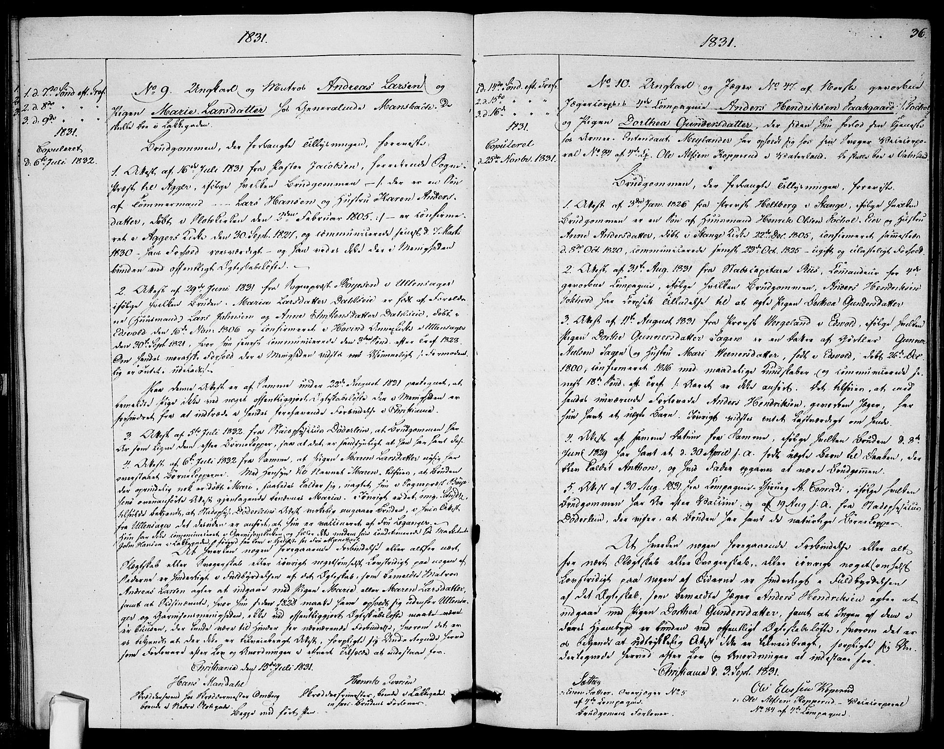 Garnisonsmenigheten Kirkebøker, AV/SAO-A-10846/H/Ha/L0002: Banns register no. I 2, 1829-1835, p. 36