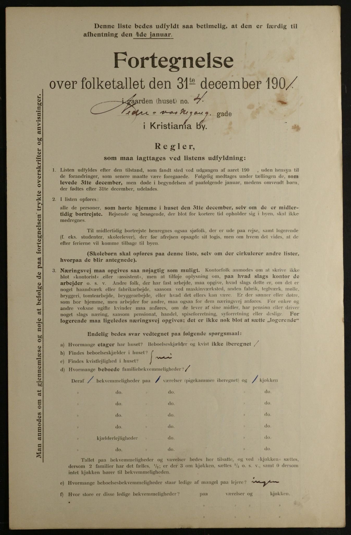 OBA, Municipal Census 1901 for Kristiania, 1901, p. 10673