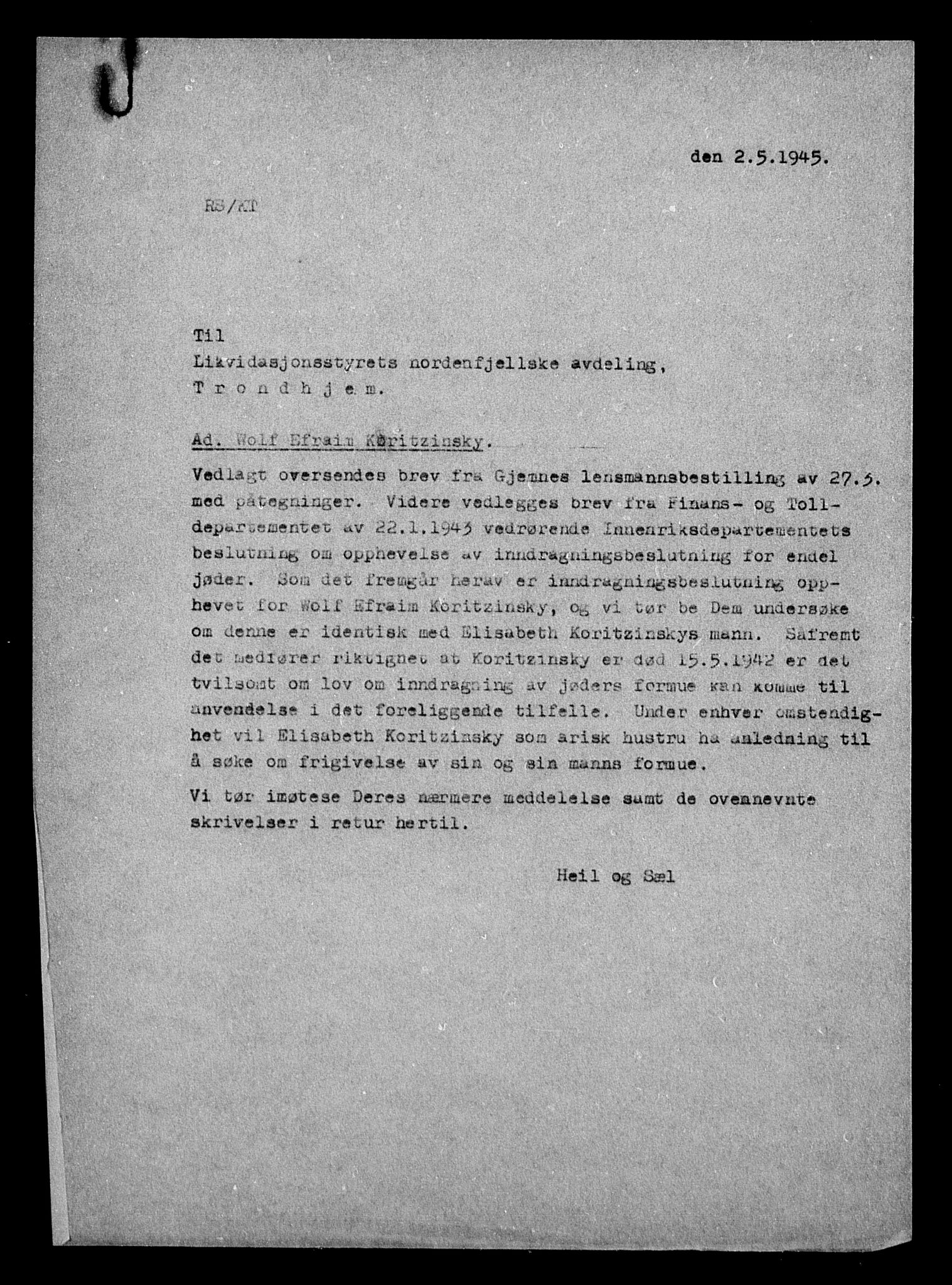 Justisdepartementet, Tilbakeføringskontoret for inndratte formuer, AV/RA-S-1564/H/Hc/Hca/L0902: --, 1945-1947, p. 616