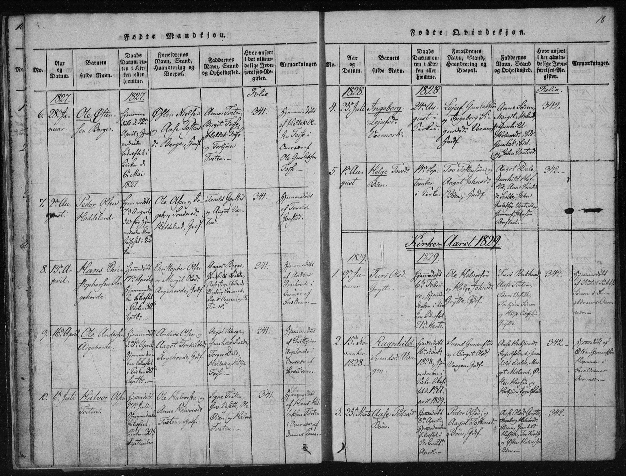 Tinn kirkebøker, SAKO/A-308/F/Fc/L0001: Parish register (official) no. III 1, 1815-1843, p. 18