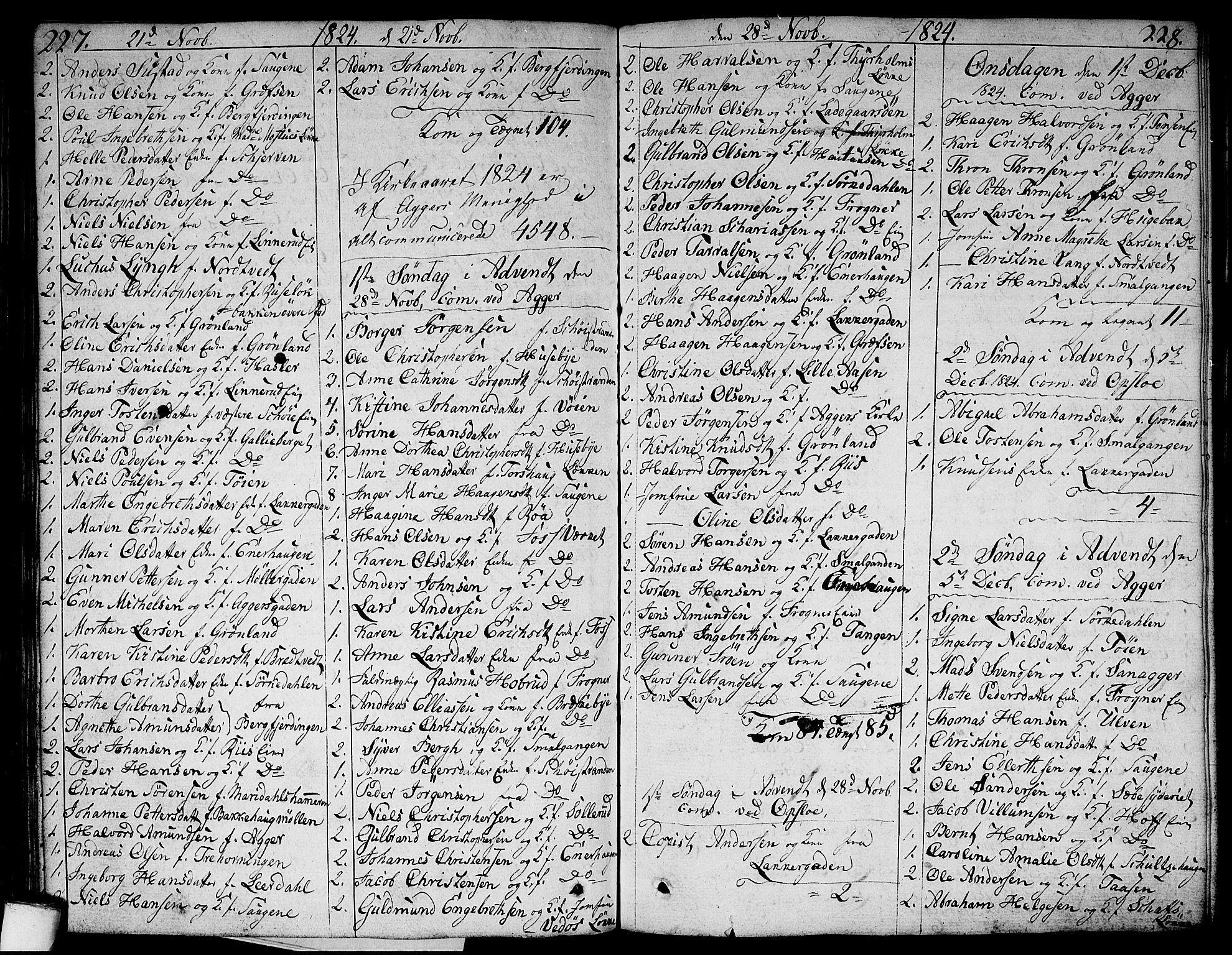 Aker prestekontor kirkebøker, AV/SAO-A-10861/G/L0003: Parish register (copy) no. 3, 1819-1836, p. 227-228