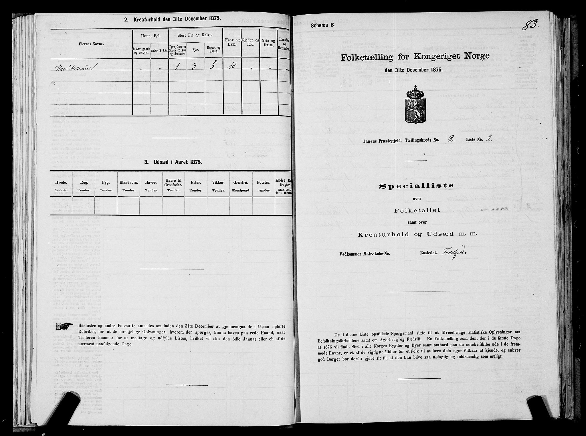 SATØ, 1875 census for 2025P Tana, 1875, p. 1083