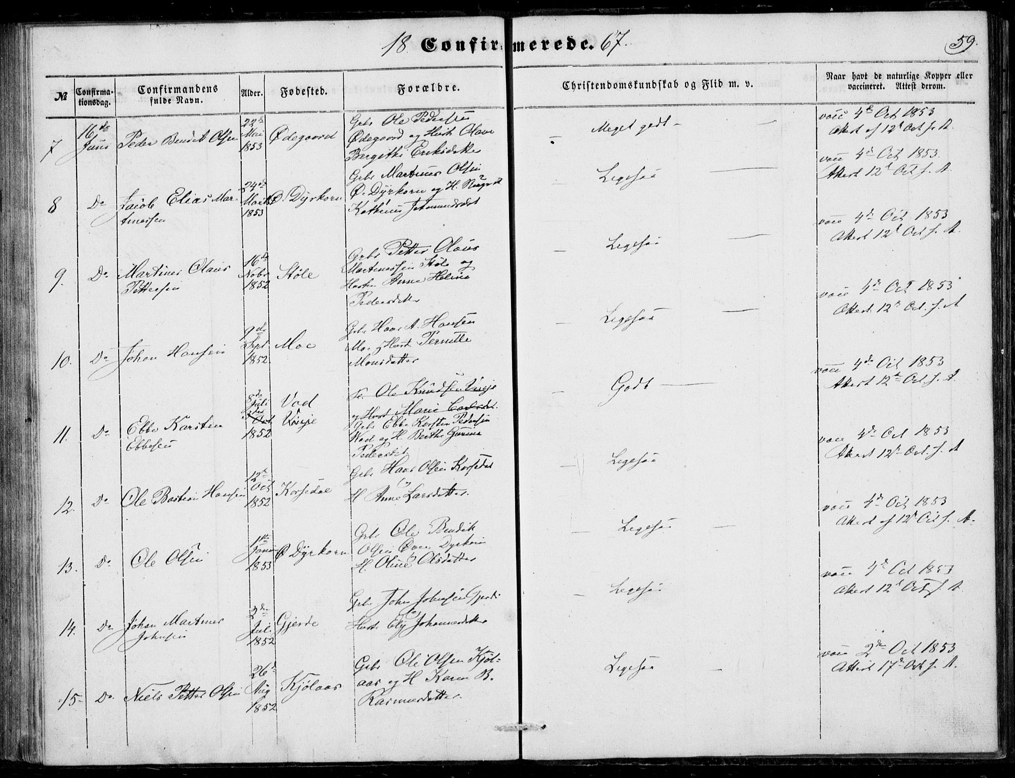 Ministerialprotokoller, klokkerbøker og fødselsregistre - Møre og Romsdal, AV/SAT-A-1454/520/L0281: Parish register (official) no. 520A10, 1851-1881, p. 59