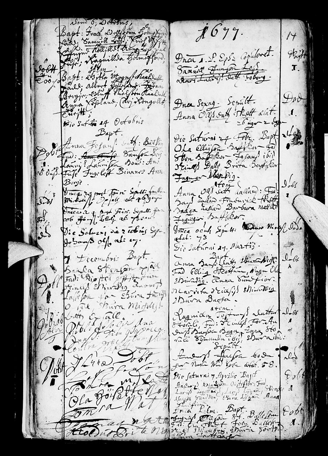 Os sokneprestembete, AV/SAB-A-99929: Parish register (official) no. A 6, 1669-1719, p. 14