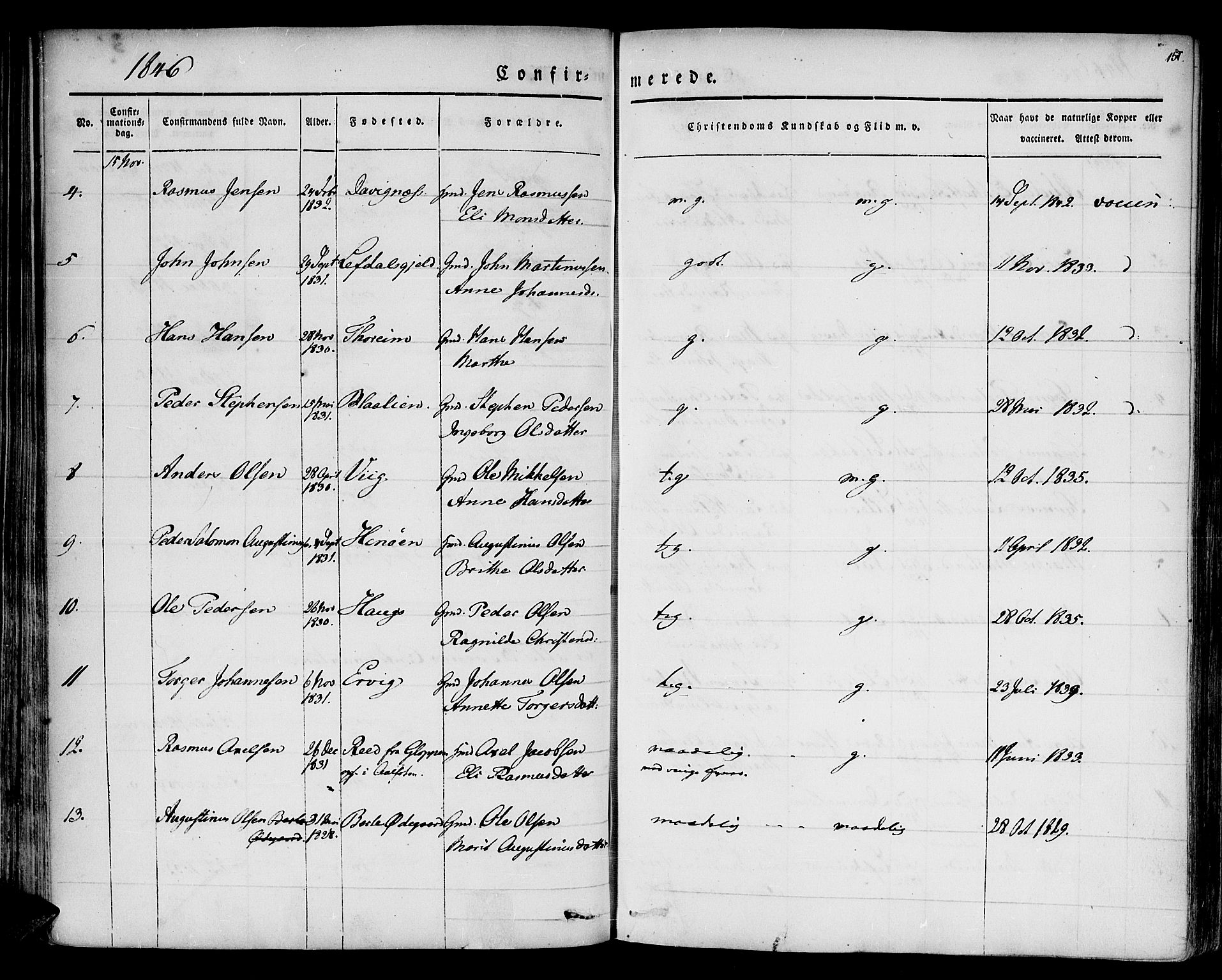 Davik sokneprestembete, AV/SAB-A-79701/H/Haa/Haaa/L0004: Parish register (official) no. A 4, 1830-1849, p. 151