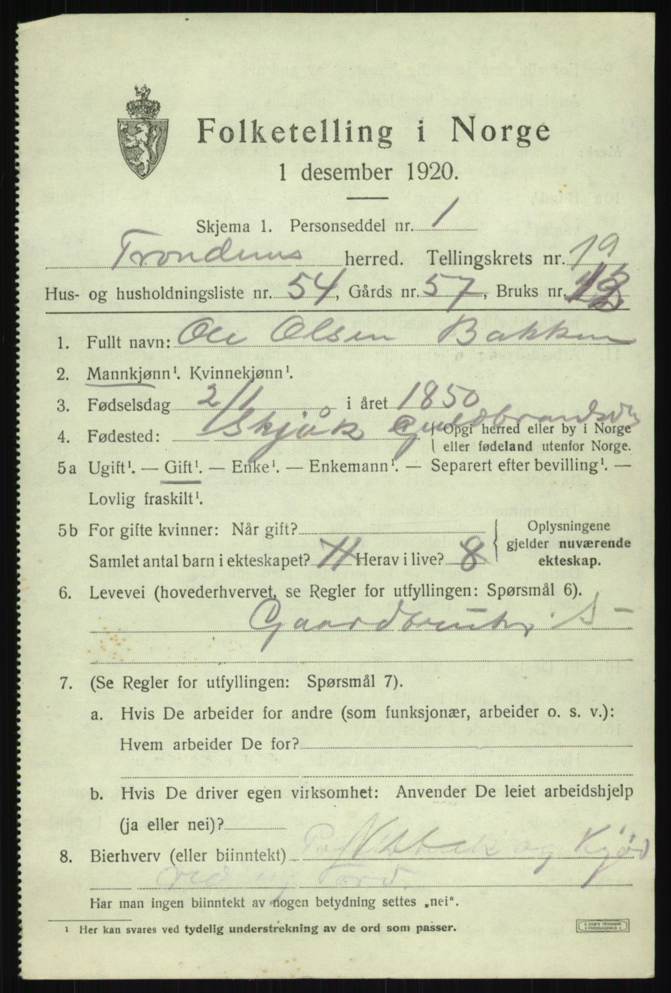 SATØ, 1920 census for Trondenes, 1920, p. 14336