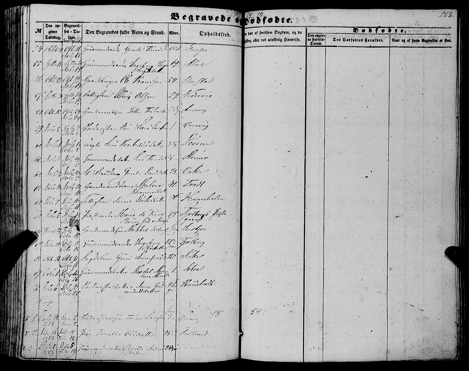 Fjelberg sokneprestembete, SAB/A-75201/H/Haa: Parish register (official) no. A 7, 1851-1867, p. 268