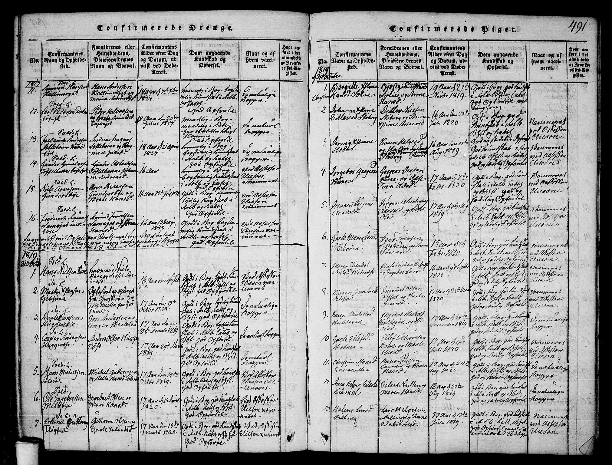 Rygge prestekontor Kirkebøker, SAO/A-10084b/F/Fa/L0003: Parish register (official) no. 3, 1814-1836, p. 490-491