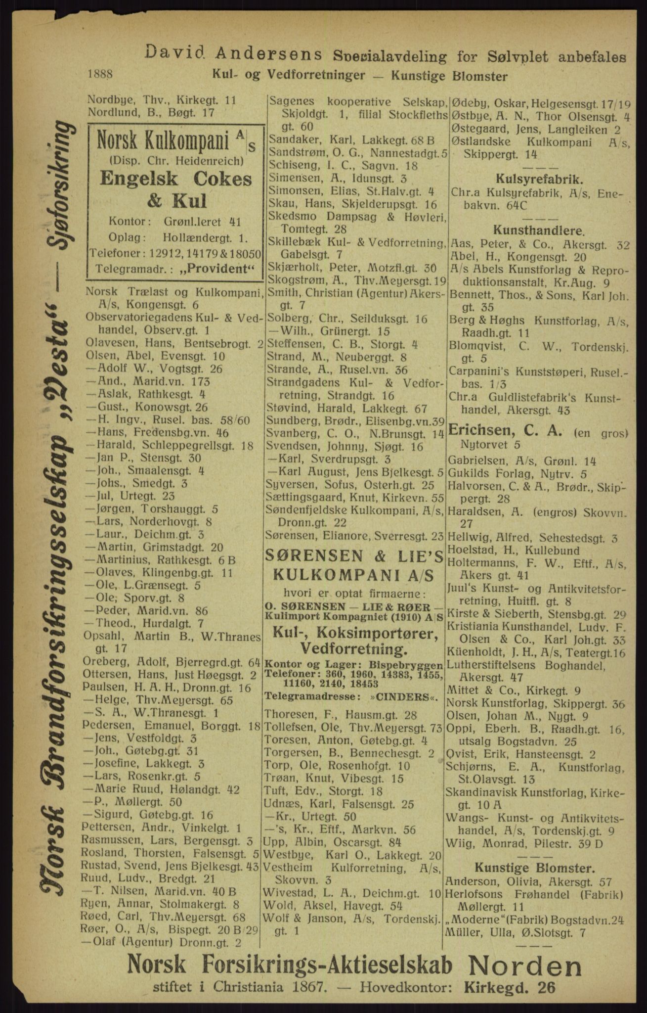 Kristiania/Oslo adressebok, PUBL/-, 1916, p. 1888