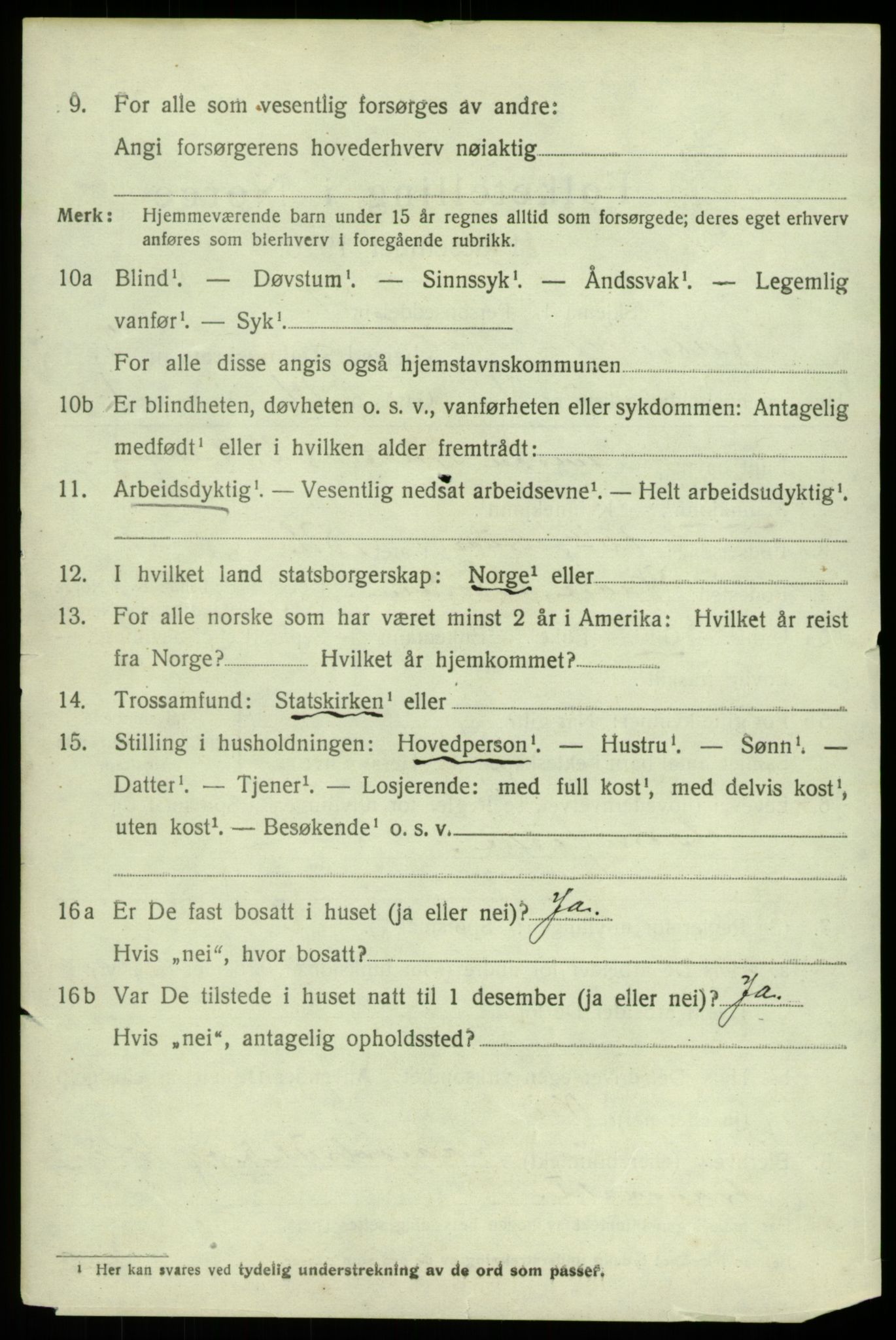 SAB, 1920 census for Austevoll, 1920, p. 2093