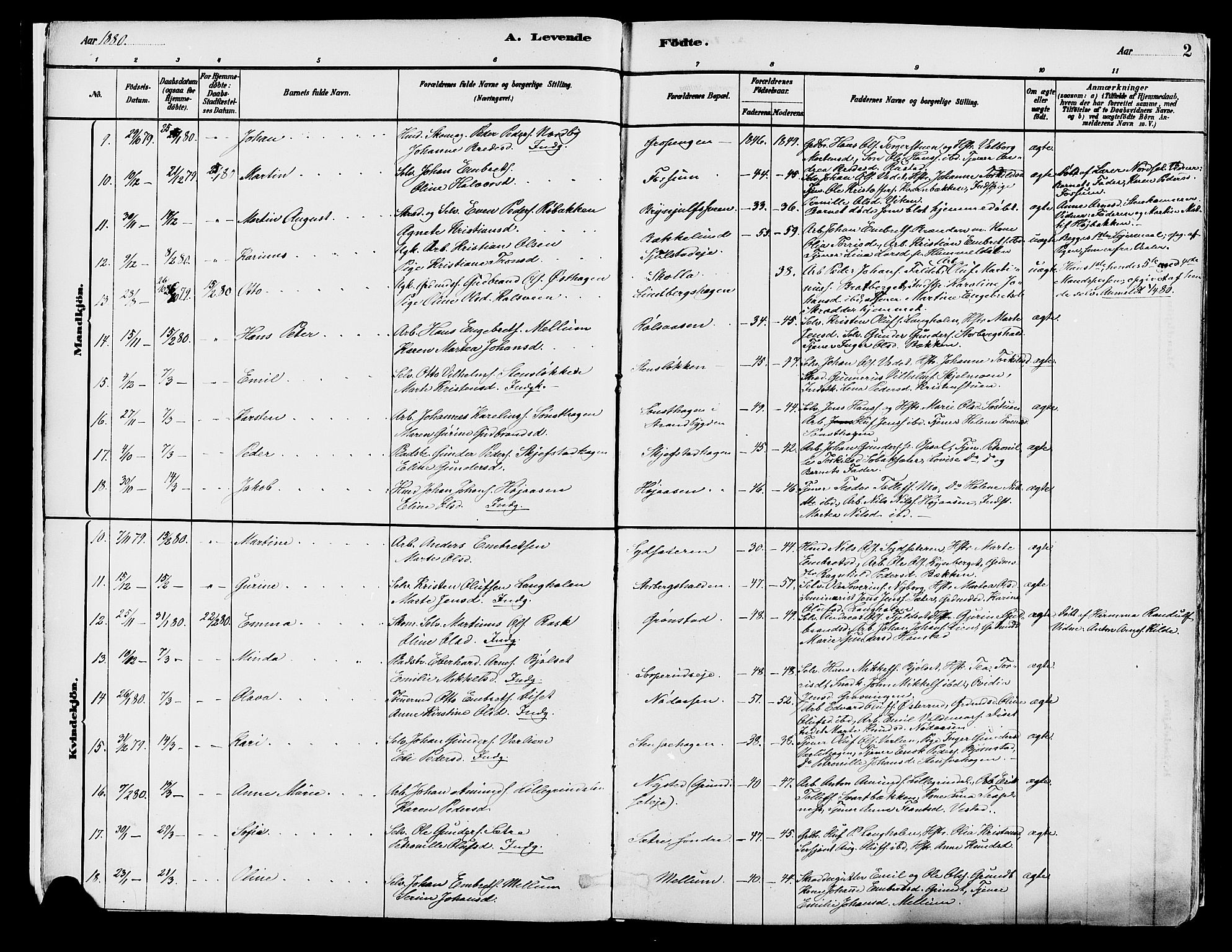 Elverum prestekontor, AV/SAH-PREST-044/H/Ha/Haa/L0013: Parish register (official) no. 13, 1880-1890, p. 2