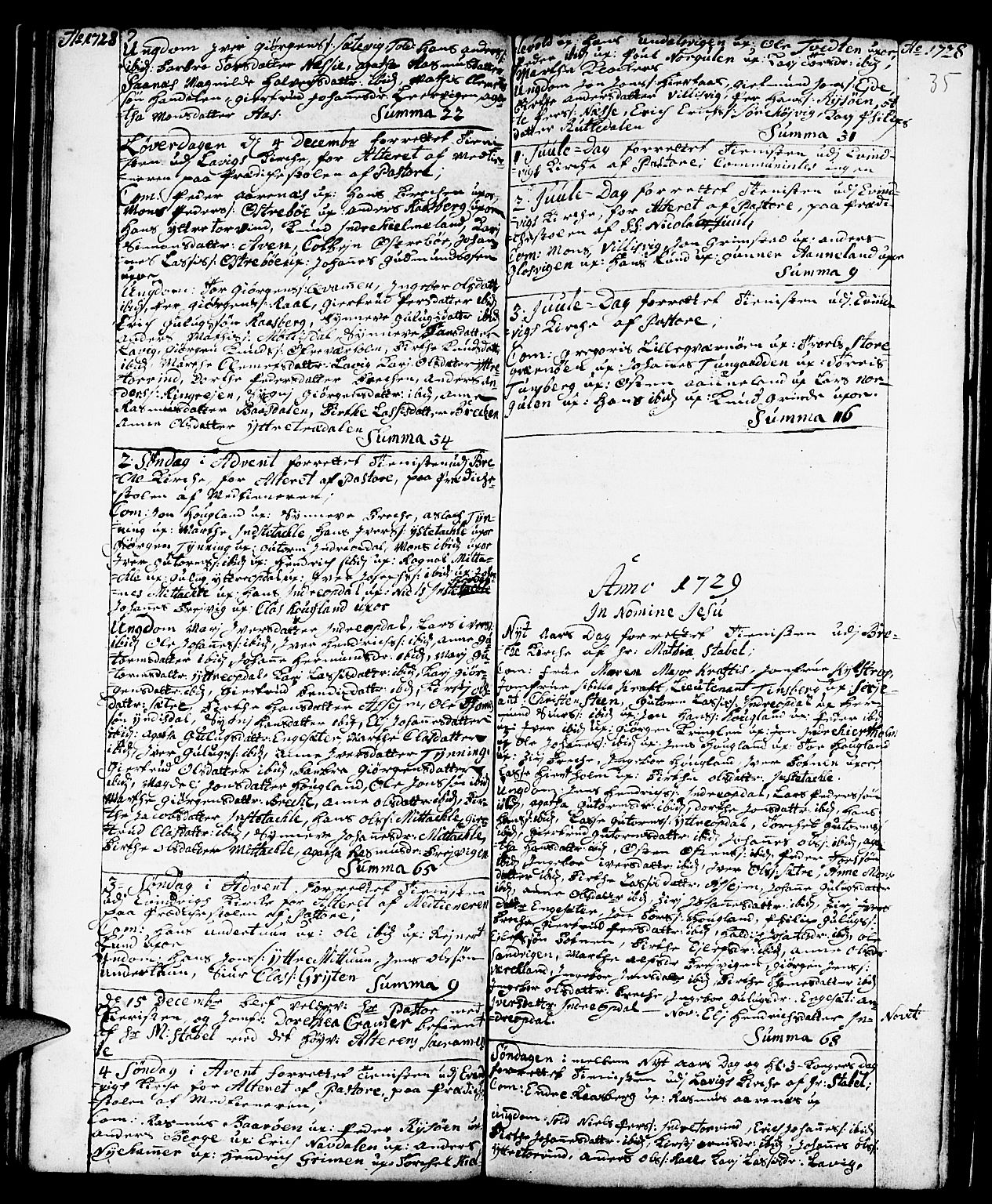Gulen sokneprestembete, SAB/A-80201/H/Haa/Haaa/L0001: Parish register (official) no. A 1, 1680-1735, p. 35