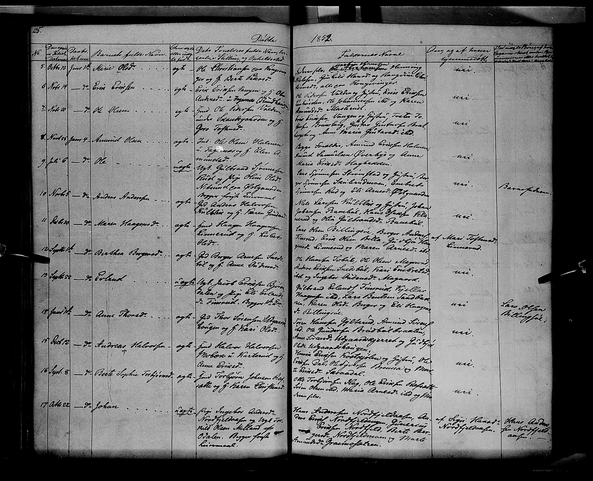 Vinger prestekontor, AV/SAH-PREST-024/H/Ha/Haa/L0009: Parish register (official) no. 9, 1847-1855, p. 125