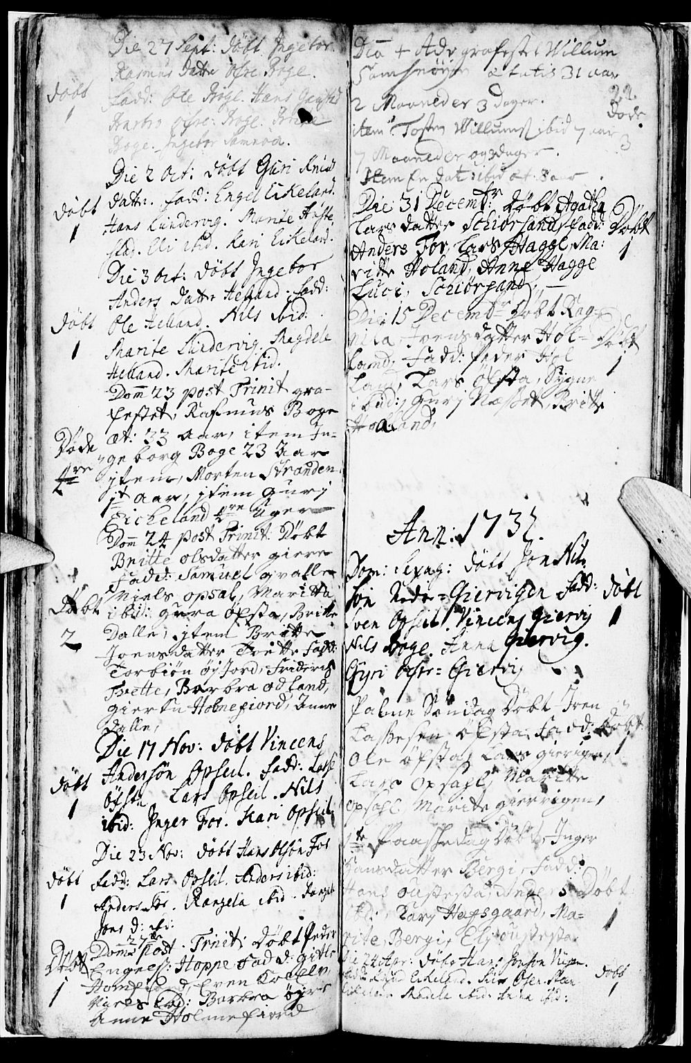 Os sokneprestembete, SAB/A-99929: Parish register (official) no. A 7, 1723-1760, p. 22