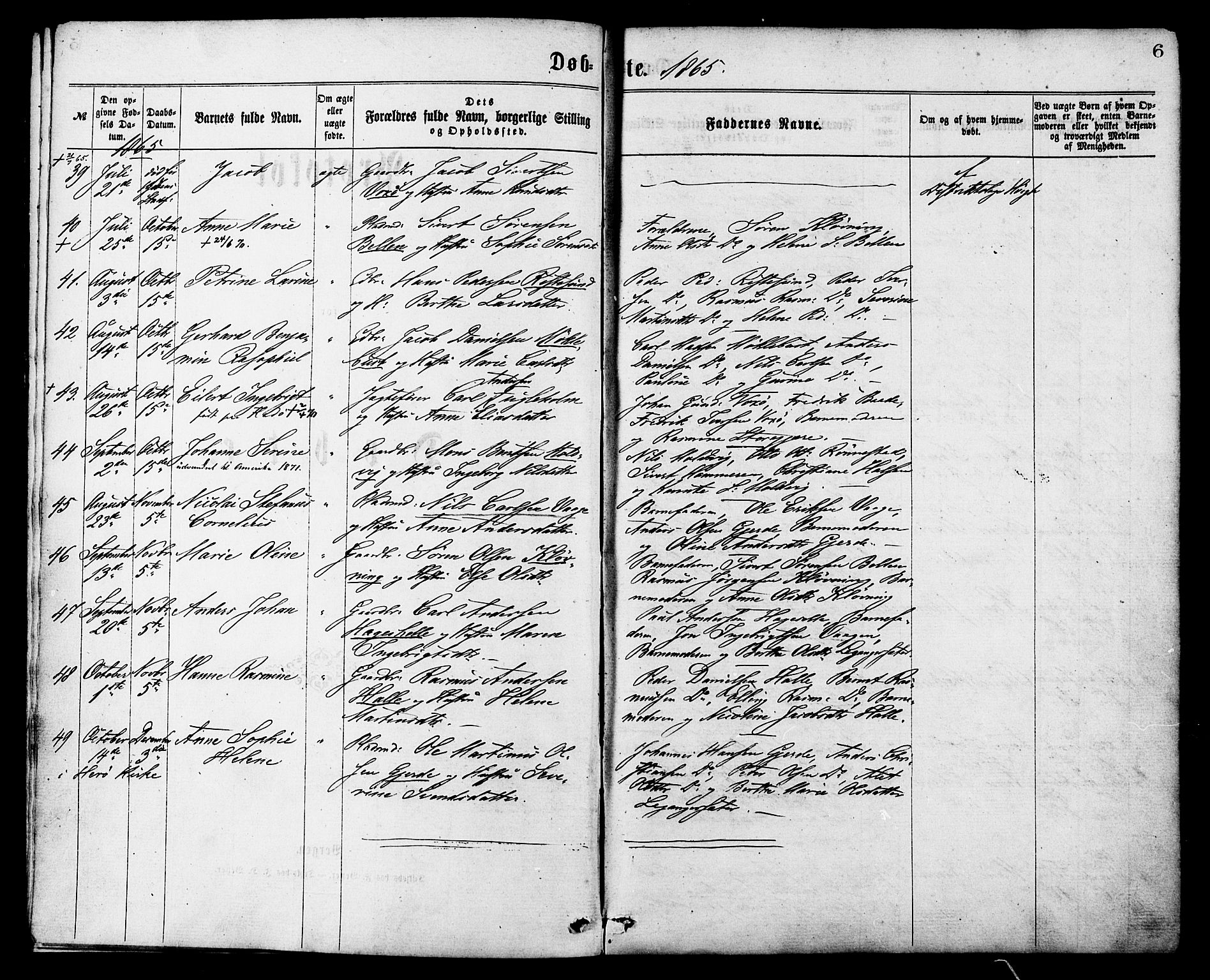 Ministerialprotokoller, klokkerbøker og fødselsregistre - Møre og Romsdal, AV/SAT-A-1454/503/L0035: Parish register (official) no. 503A03, 1865-1884, p. 6