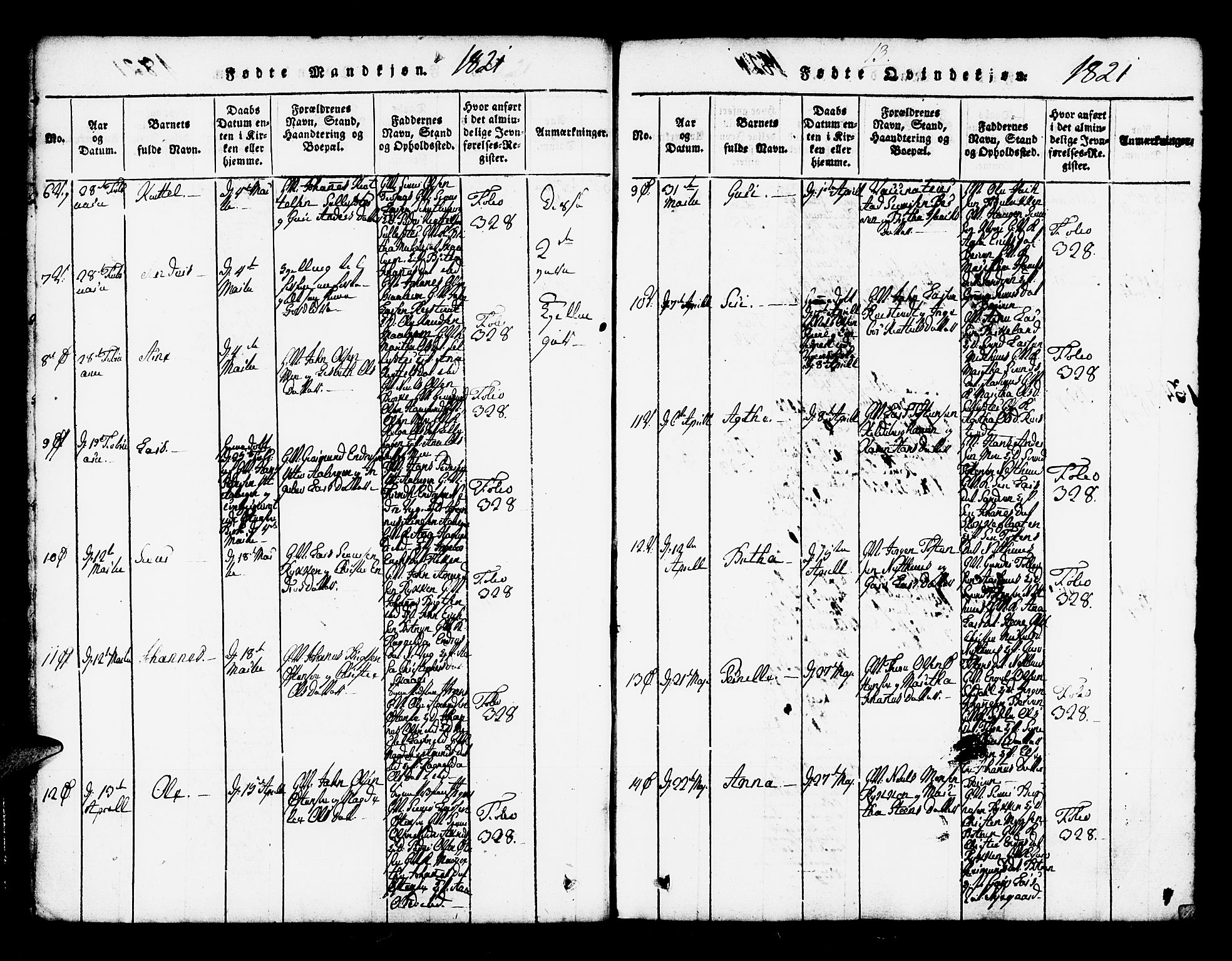 Kvam sokneprestembete, AV/SAB-A-76201/H/Haa: Parish register (official) no. A 6, 1818-1832, p. 13