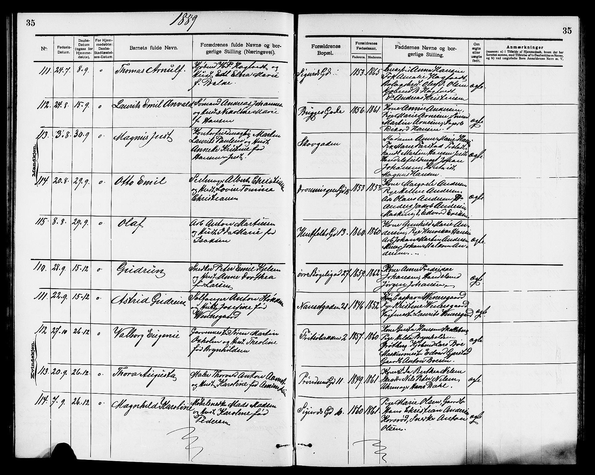 Larvik kirkebøker, AV/SAKO-A-352/G/Ga/L0005: Parish register (copy) no. I 5, 1888-1909, p. 35