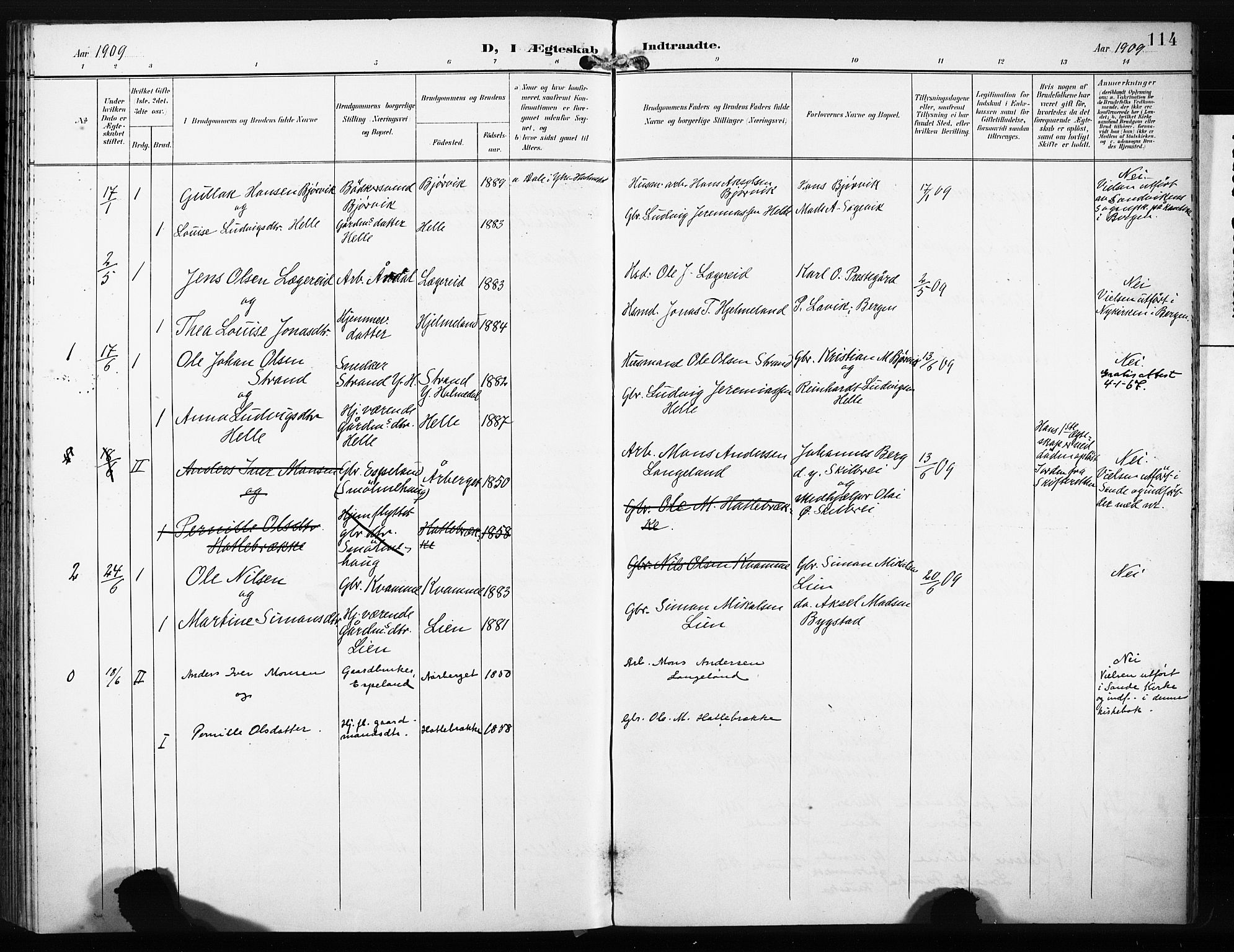 Gaular sokneprestembete, AV/SAB-A-80001/H/Haa: Parish register (official) no. C 2, 1898-1910, p. 114