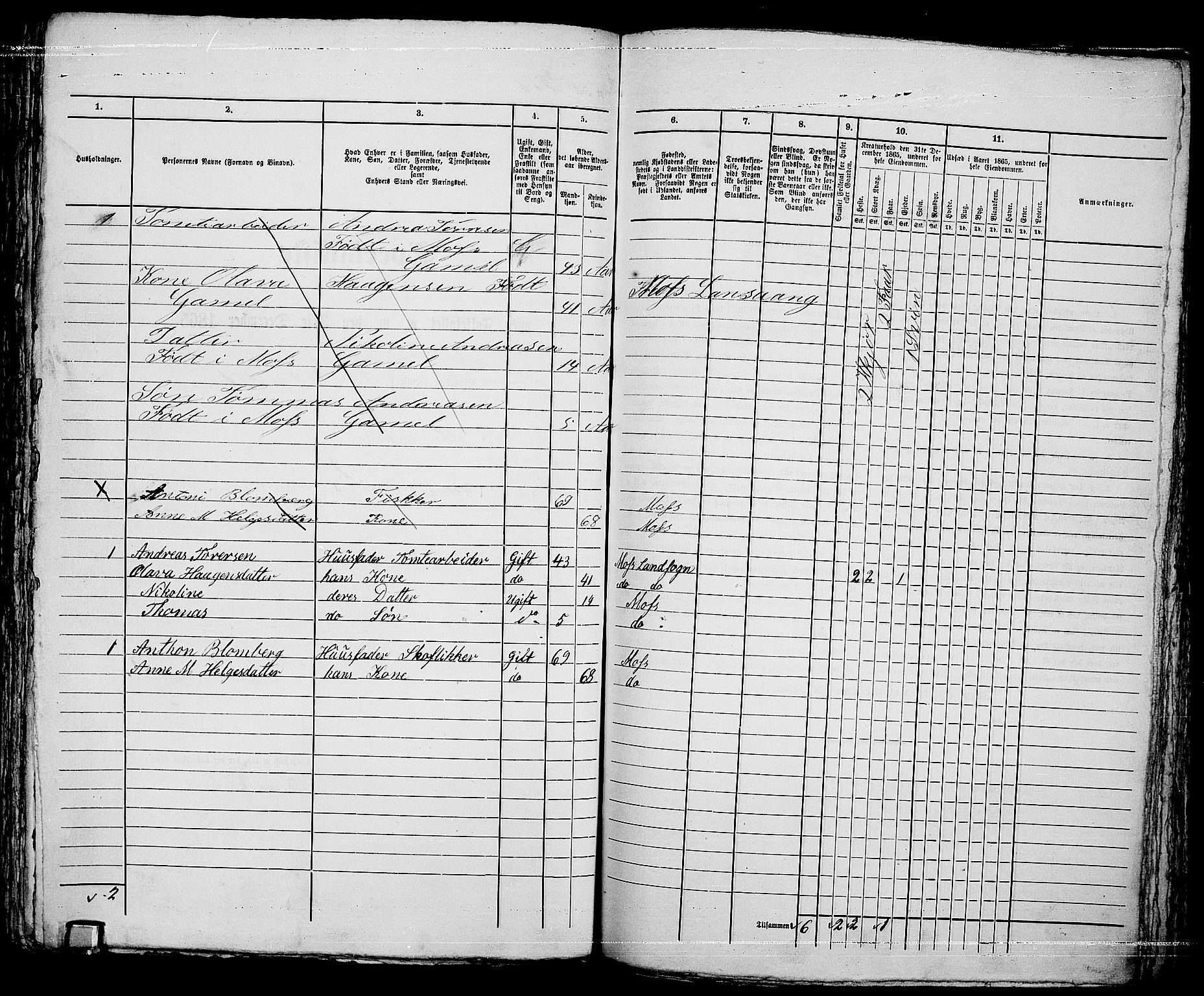 RA, 1865 census for Moss/Moss, 1865, p. 657