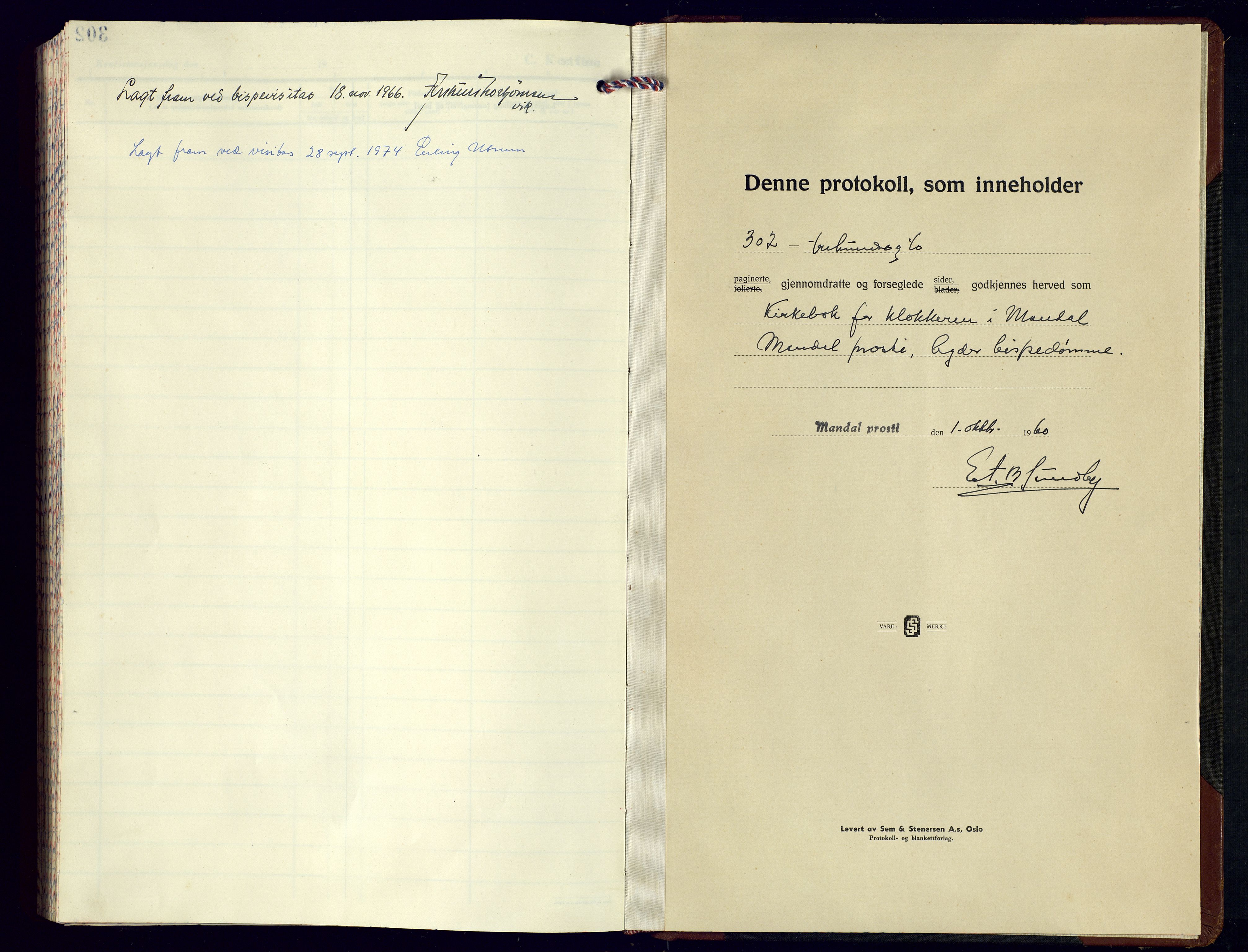 Mandal sokneprestkontor, AV/SAK-1111-0030/F/Fb/Fbc/L0004: Parish register (copy) no. B 4, 1959-1974