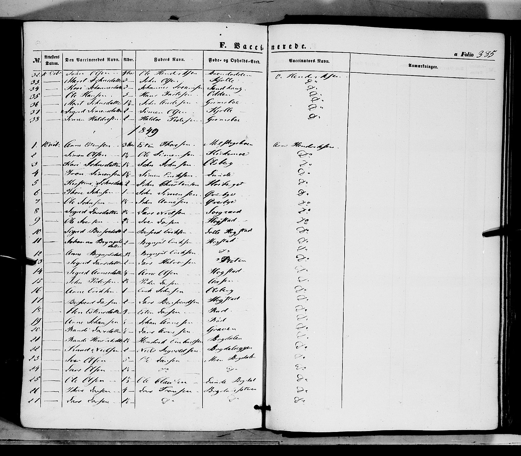 Tynset prestekontor, AV/SAH-PREST-058/H/Ha/Haa/L0020: Parish register (official) no. 20, 1848-1862, p. 385