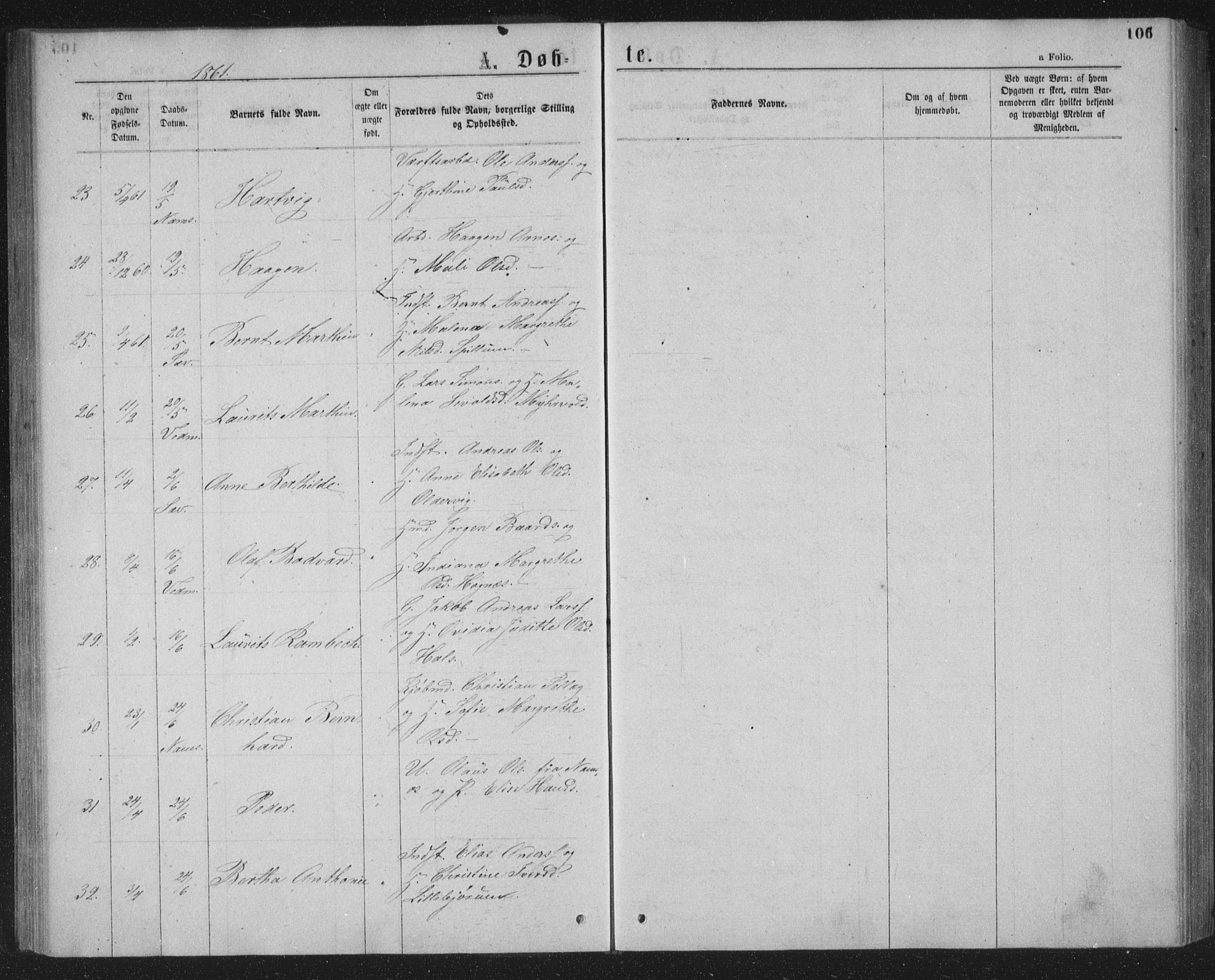 Ministerialprotokoller, klokkerbøker og fødselsregistre - Nord-Trøndelag, AV/SAT-A-1458/768/L0566: Parish register (official) no. 768A01, 1836-1865, p. 106