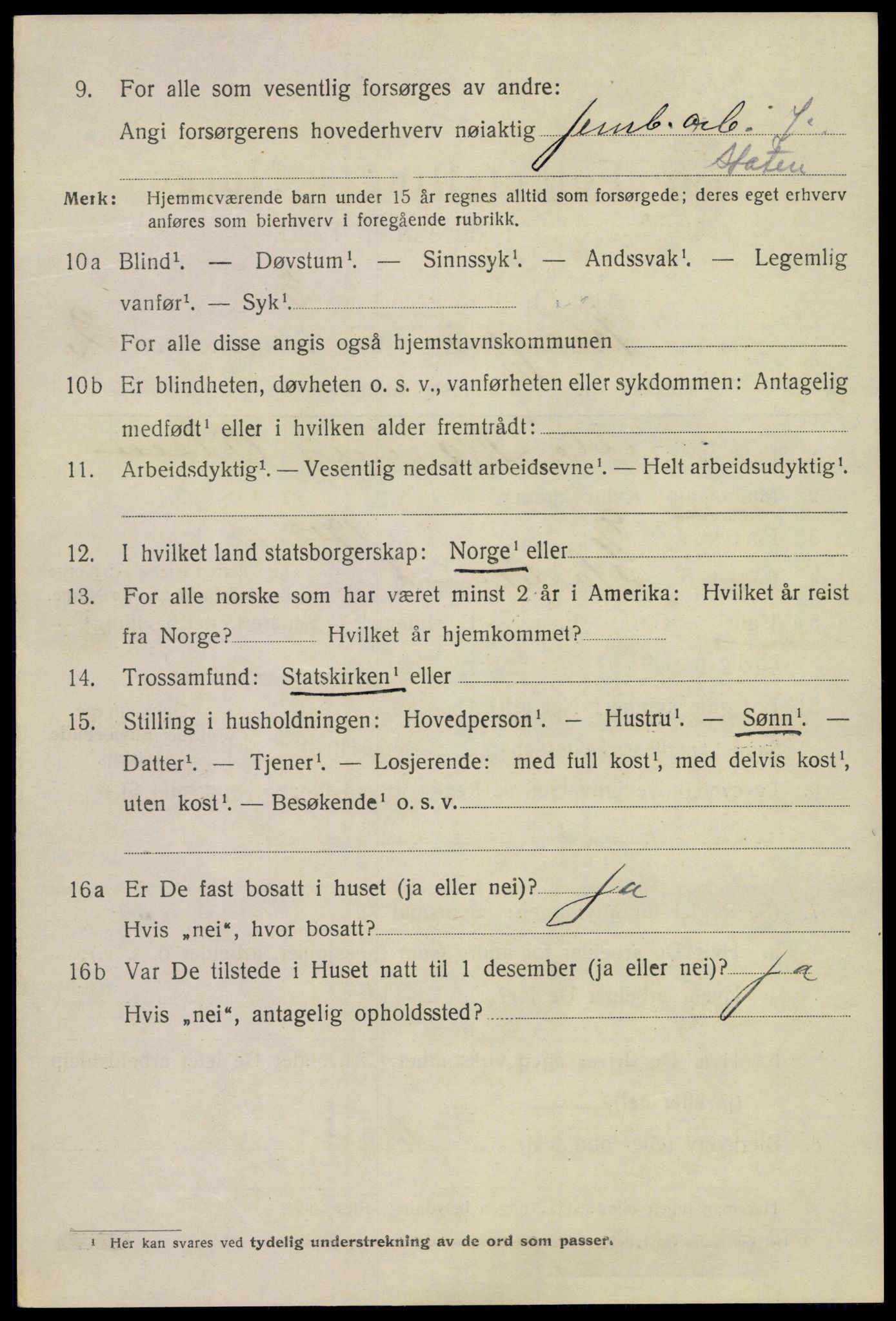 SAKO, 1920 census for Kragerø, 1920, p. 5470