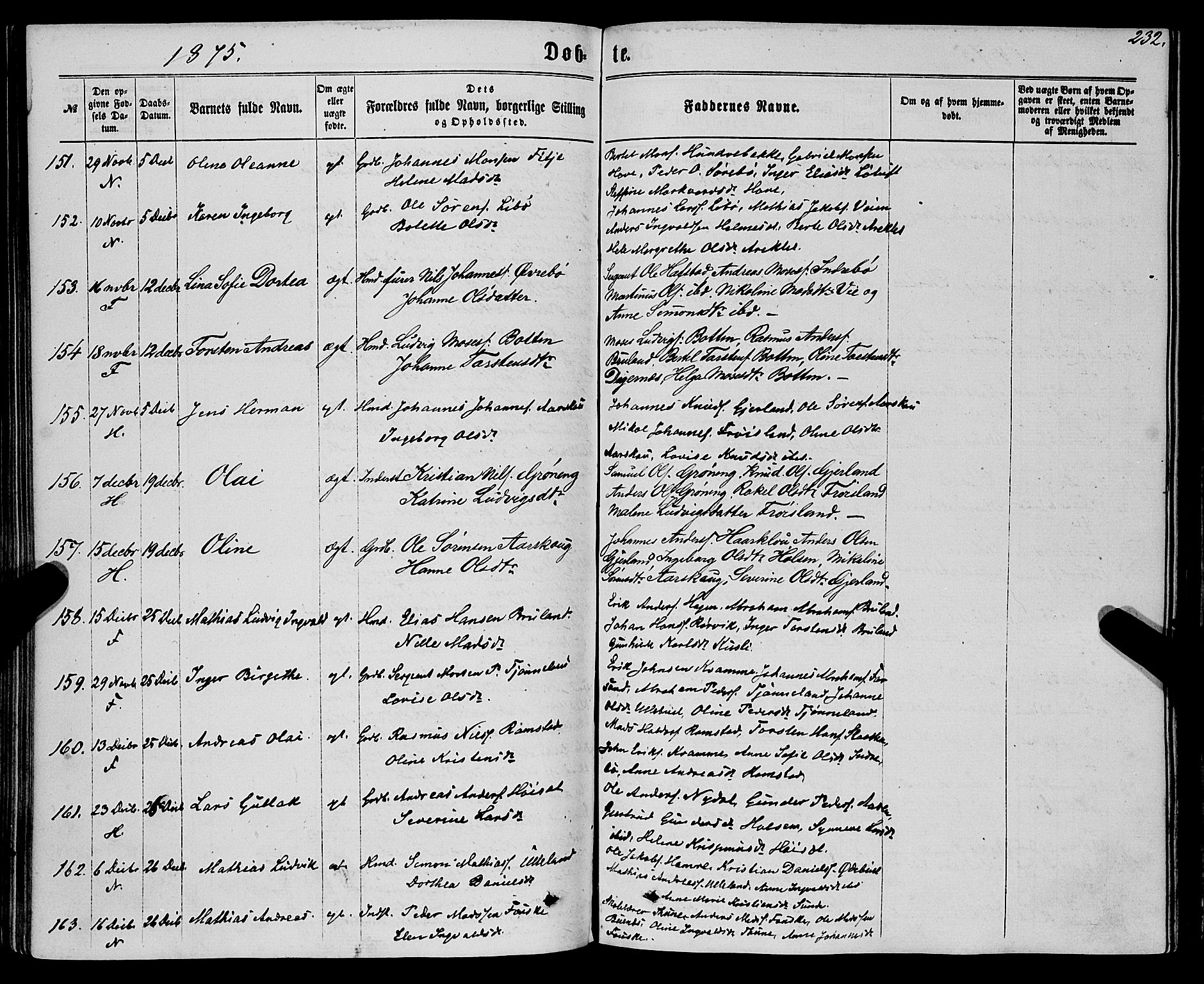 Førde sokneprestembete, AV/SAB-A-79901/H/Haa/Haaa/L0009: Parish register (official) no. A 9, 1861-1877, p. 232