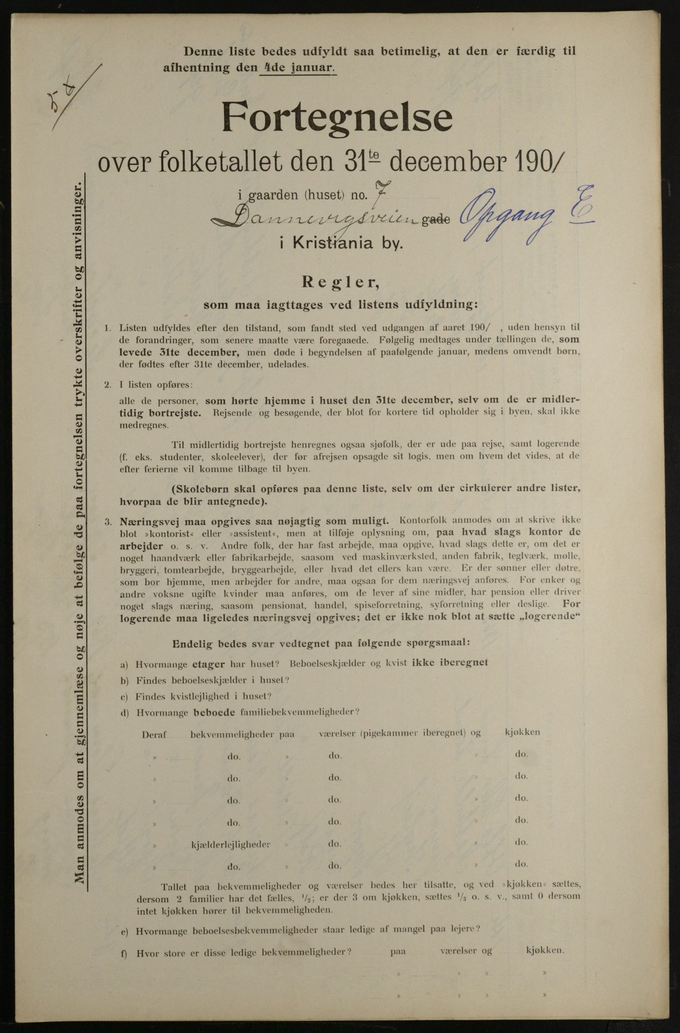 OBA, Municipal Census 1901 for Kristiania, 1901, p. 2469