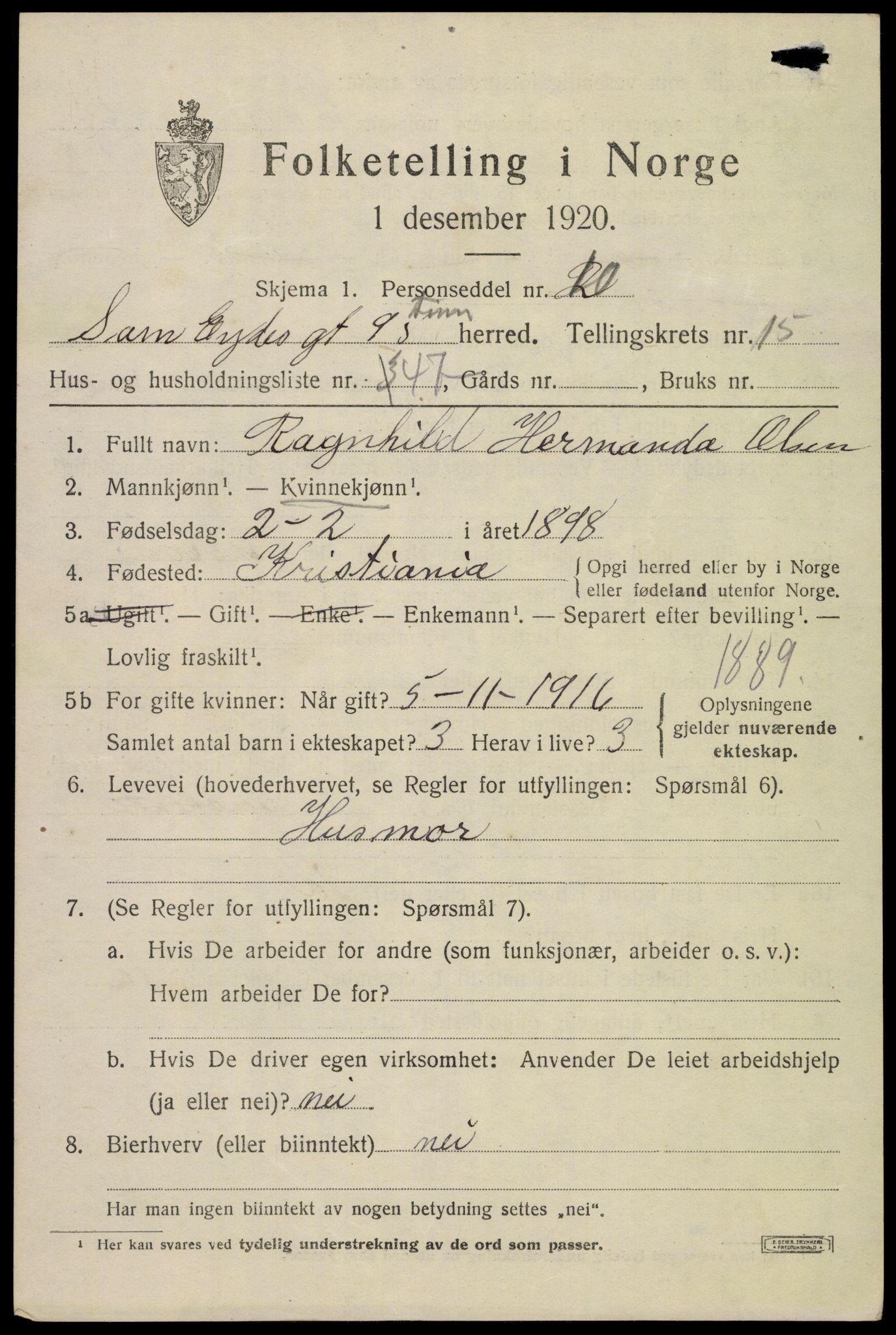 SAKO, 1920 census for Tinn, 1920, p. 13552