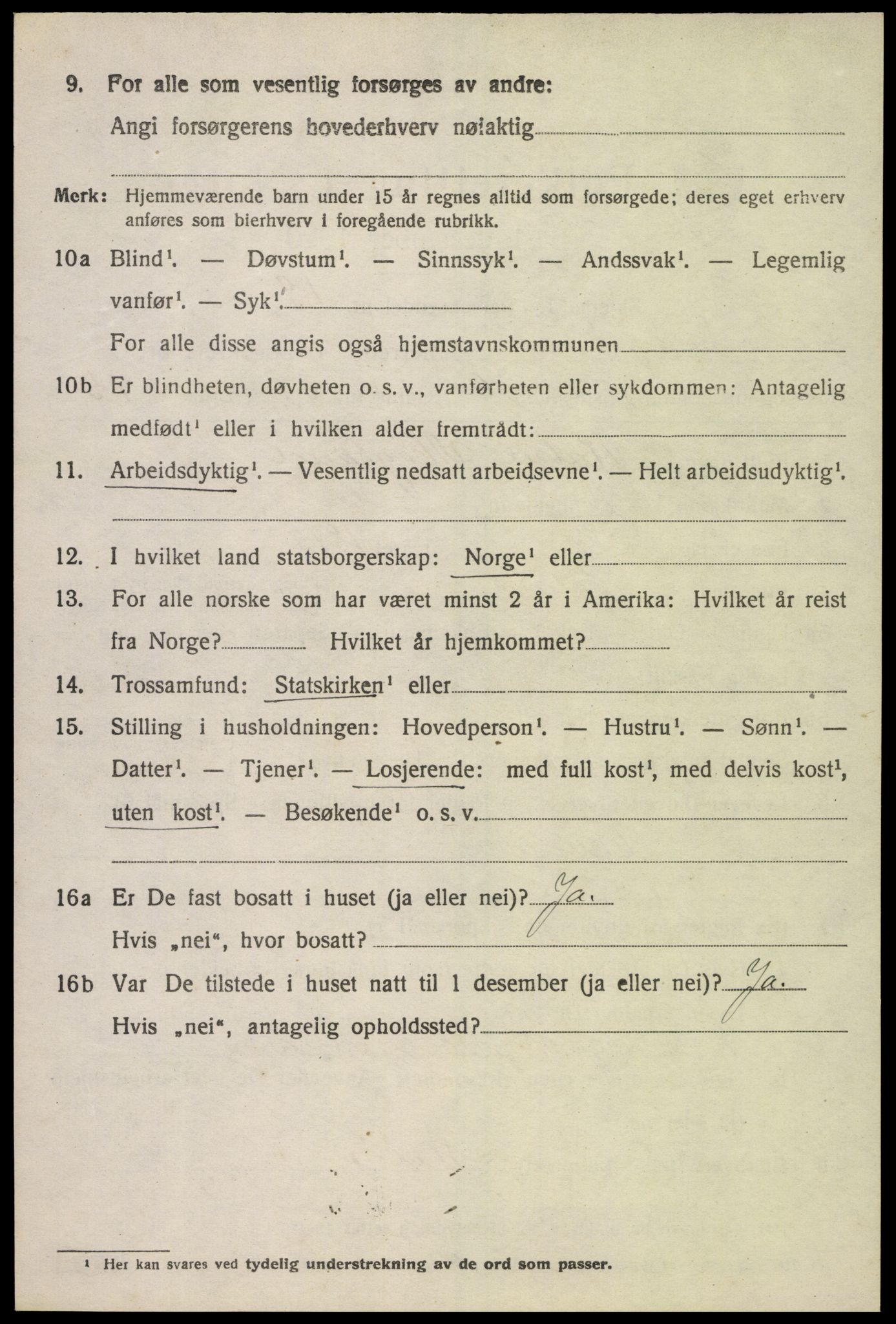 SAK, 1920 census for Sør-Audnedal, 1920, p. 2986