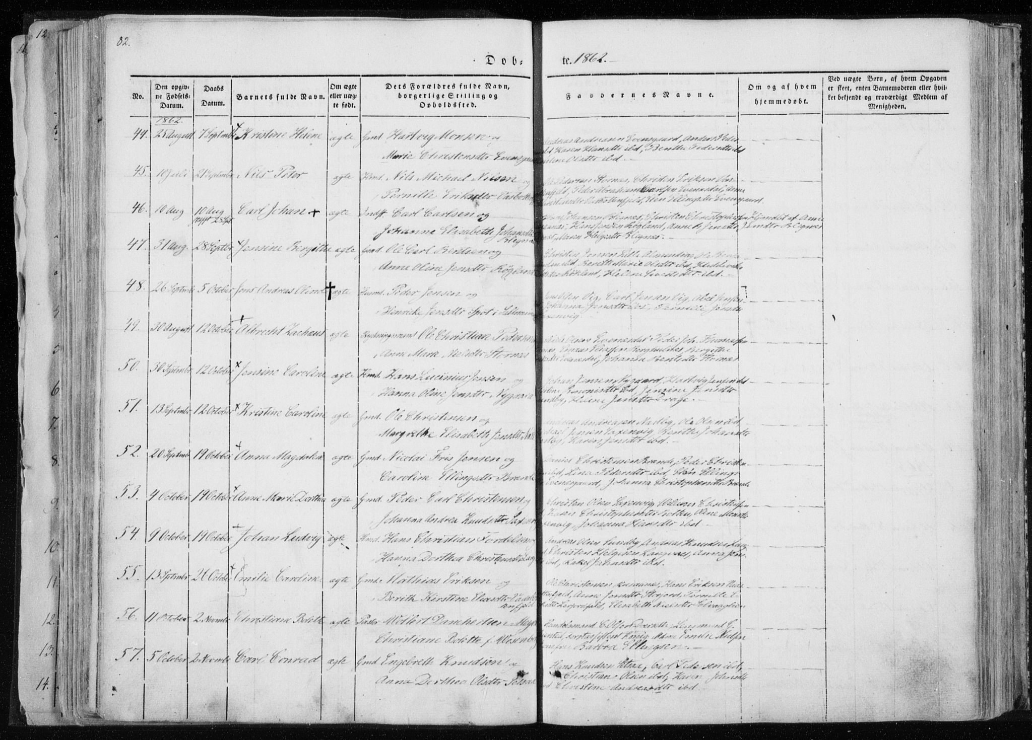 Ministerialprotokoller, klokkerbøker og fødselsregistre - Nordland, SAT/A-1459/847/L0666: Parish register (official) no. 847A06, 1842-1871, p. 82