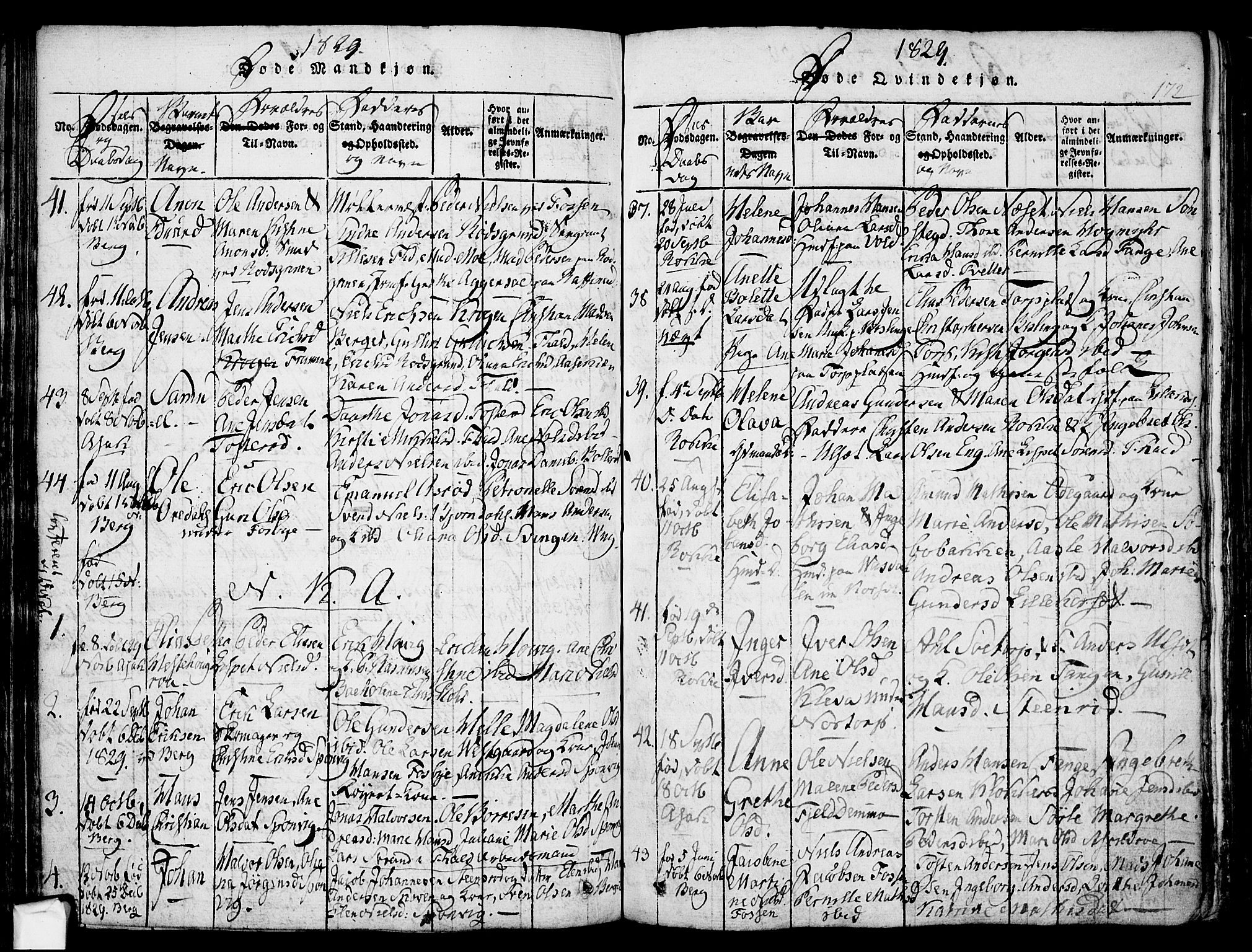 Berg prestekontor Kirkebøker, SAO/A-10902/F/Fa/L0002: Parish register (official) no. I 2, 1815-1831, p. 172