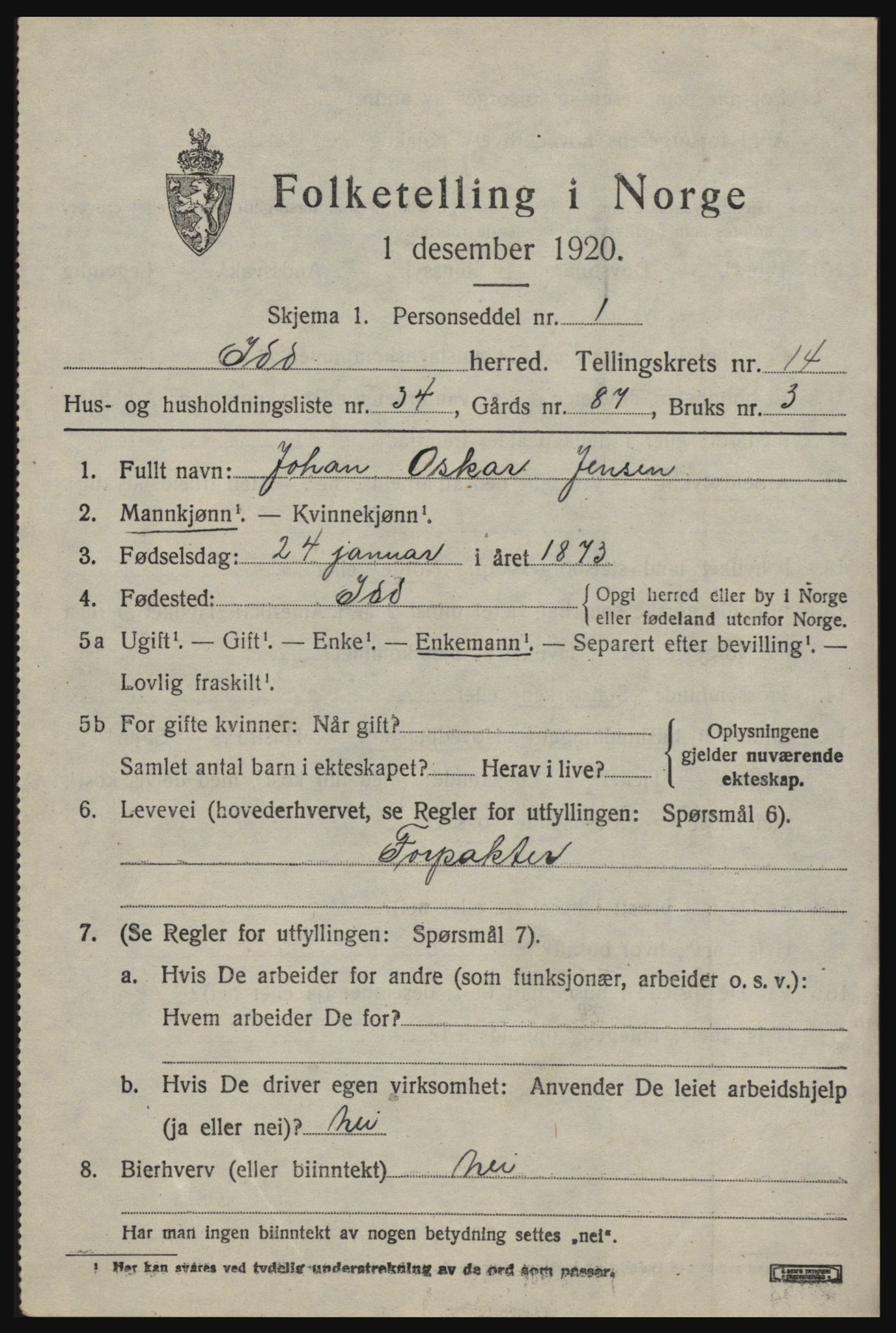 SAO, 1920 census for Idd, 1920, p. 13675