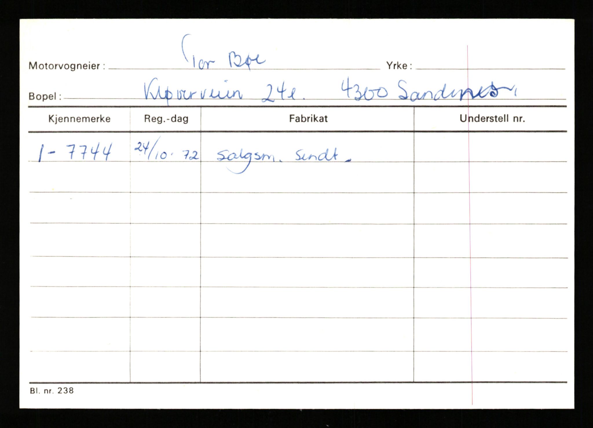 Stavanger trafikkstasjon, SAST/A-101942/0/G/L0002: Registreringsnummer: 5791 - 10405, 1930-1971, p. 981