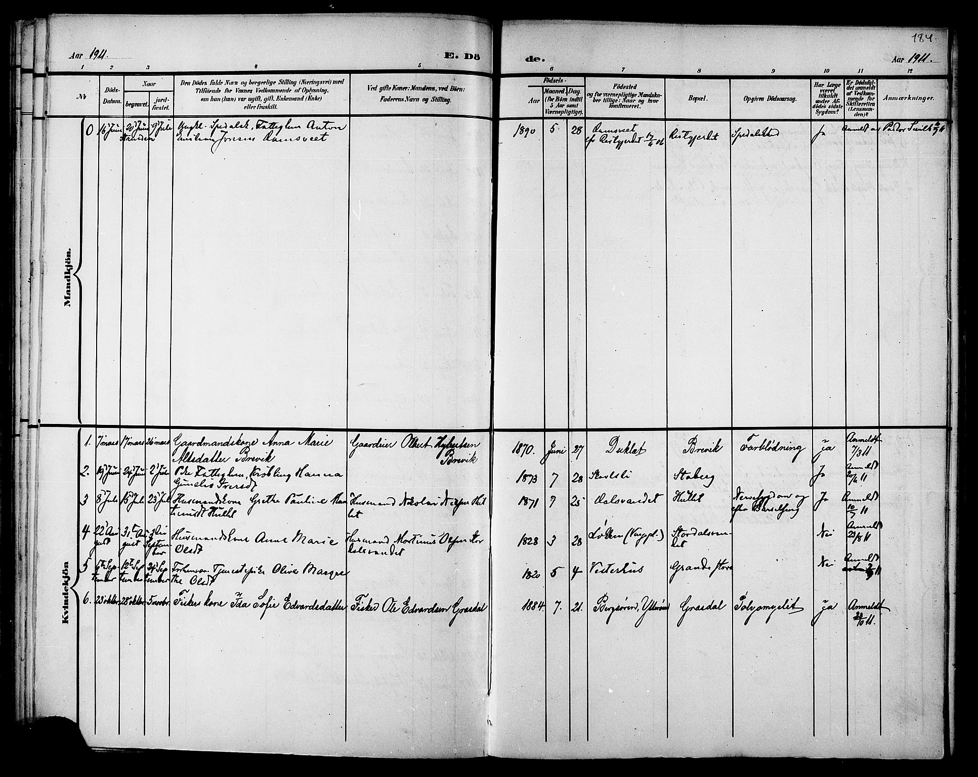 Ministerialprotokoller, klokkerbøker og fødselsregistre - Nord-Trøndelag, SAT/A-1458/733/L0327: Parish register (copy) no. 733C02, 1888-1918, p. 184