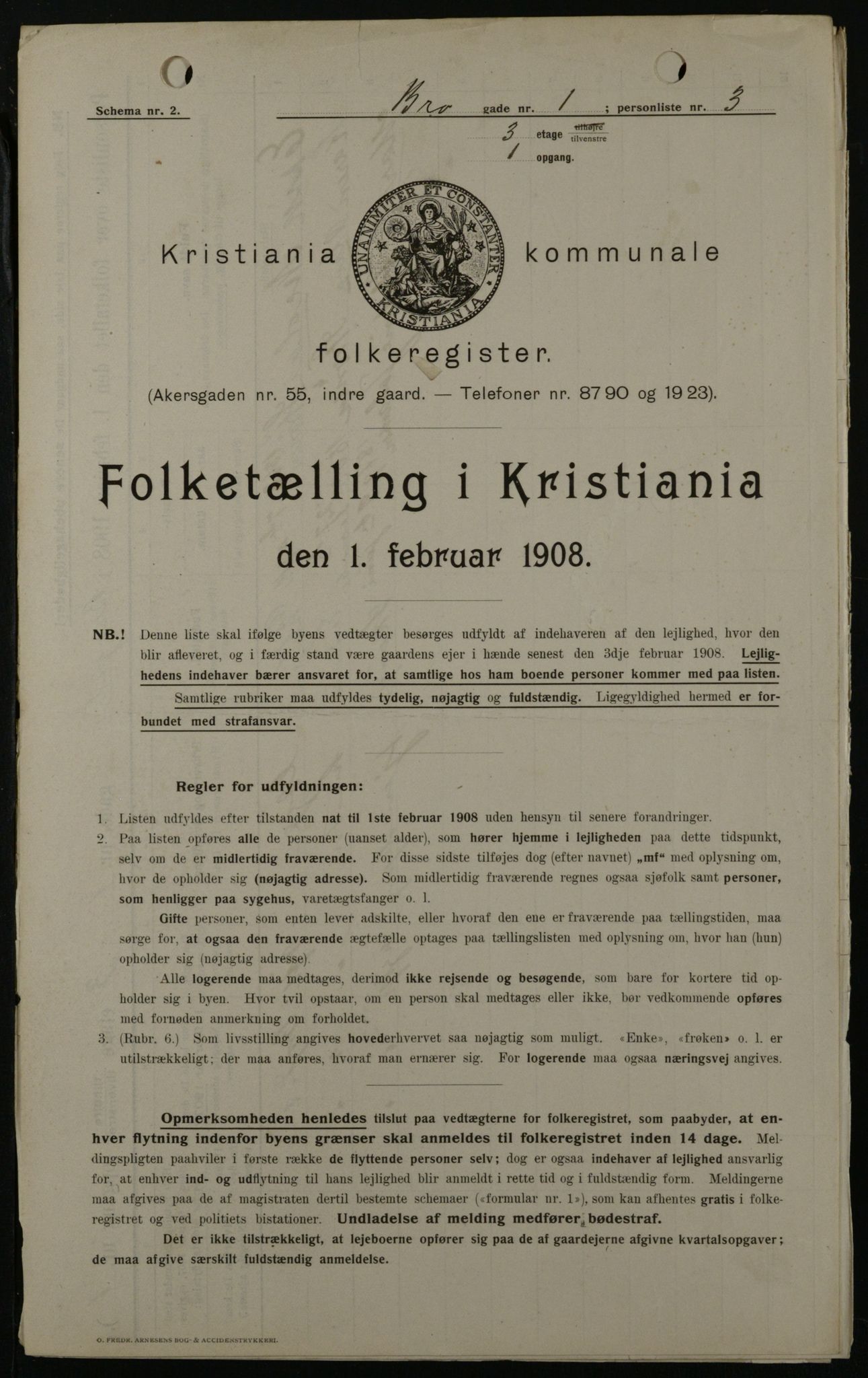 OBA, Municipal Census 1908 for Kristiania, 1908, p. 9238