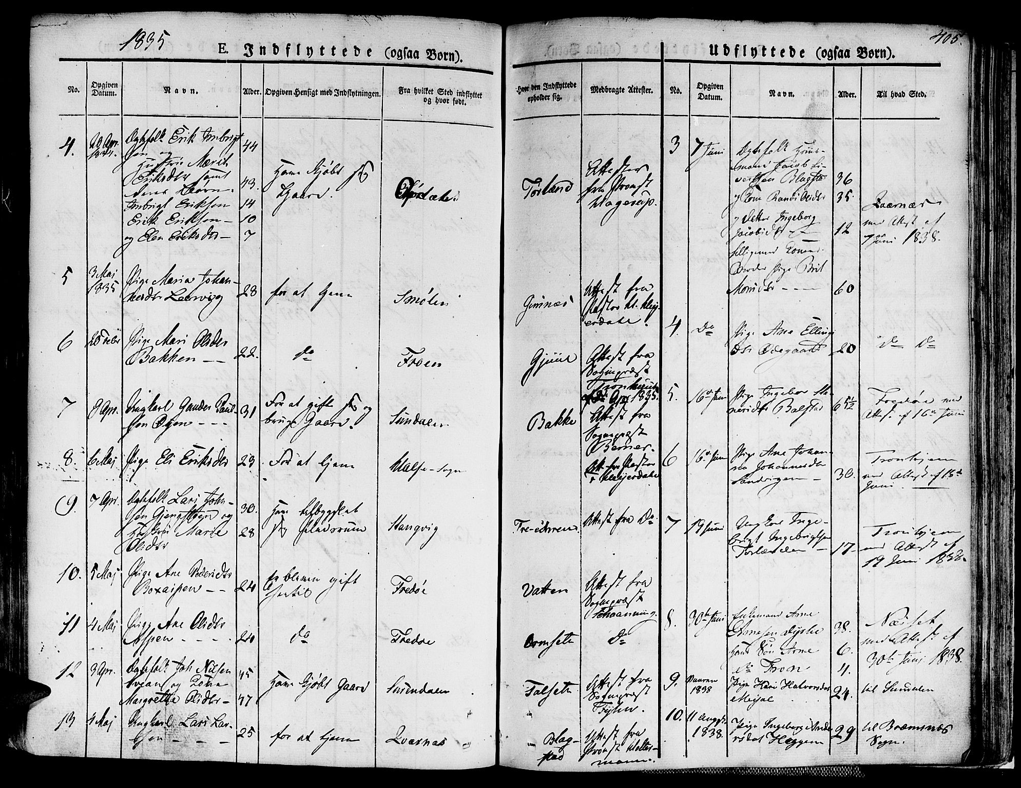 Ministerialprotokoller, klokkerbøker og fødselsregistre - Møre og Romsdal, SAT/A-1454/586/L0983: Parish register (official) no. 586A09, 1829-1843, p. 405